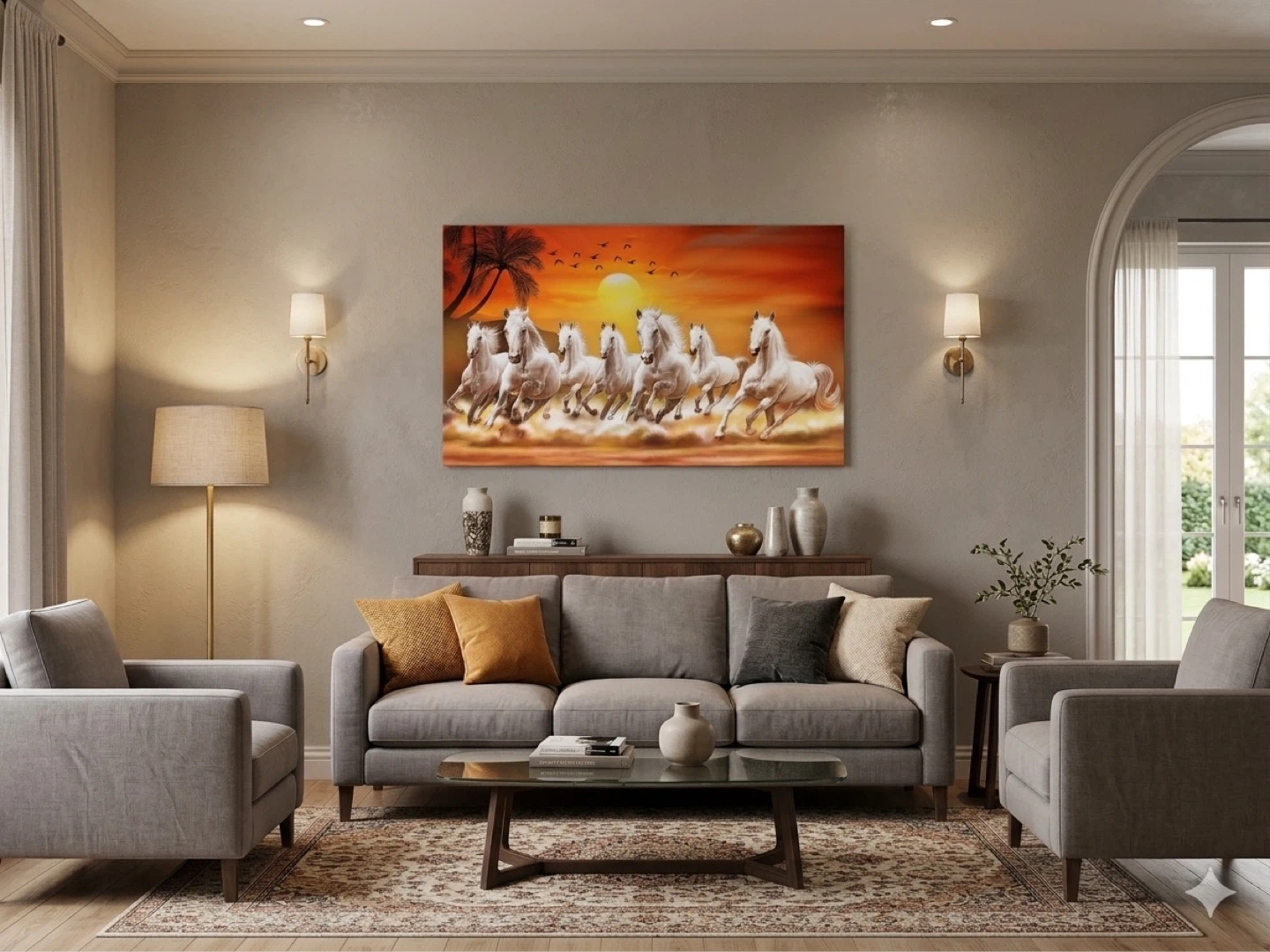Large Canvas Wall Art - Running Horses - photo 4