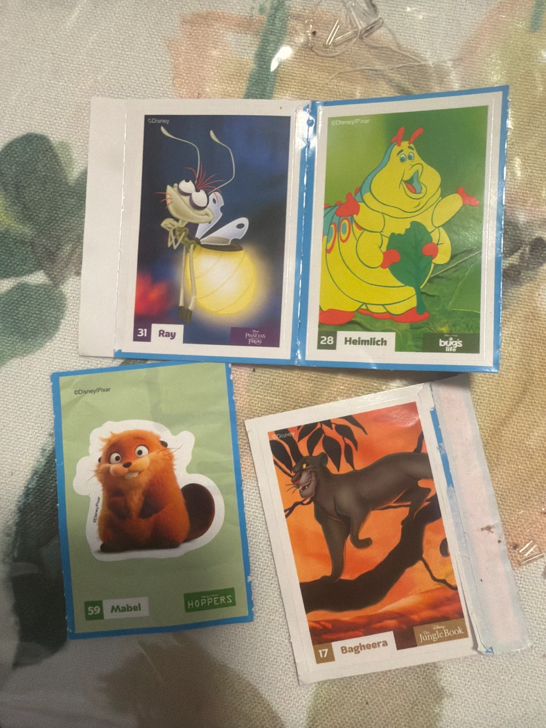 Disney Pixar Trading Cards - Ray, Heimlich, Mabel, Bagheera