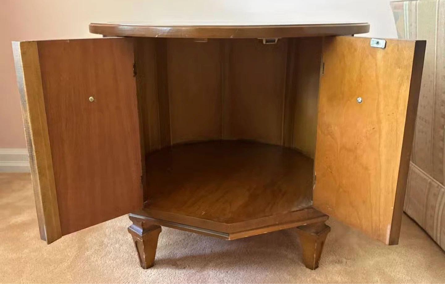 Vintage Hexagonal End Table - photo 4