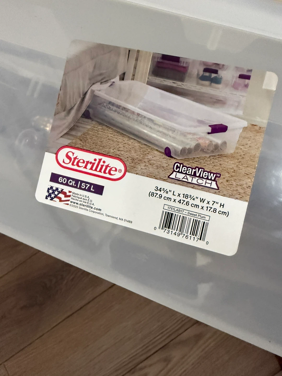 Sterilite ClearView 60 Qt. Storage Bin with Latch - photo 2