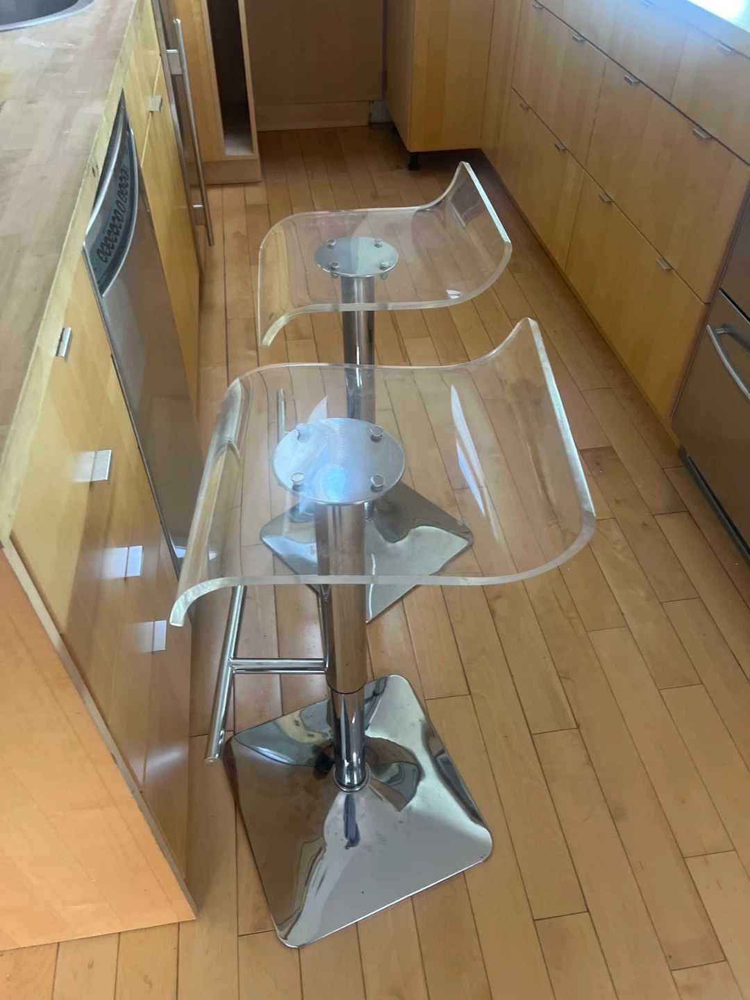 Clear Acrylic Bar Stools - Set of 2