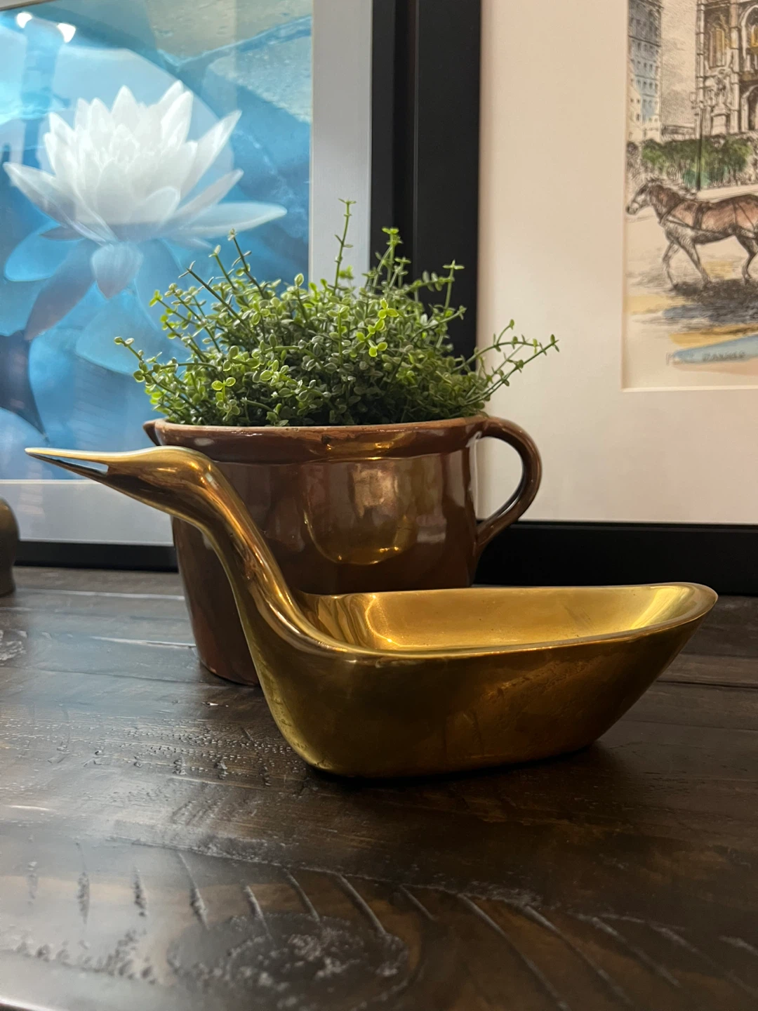 Vintage Brass Bird Catch-All Dish