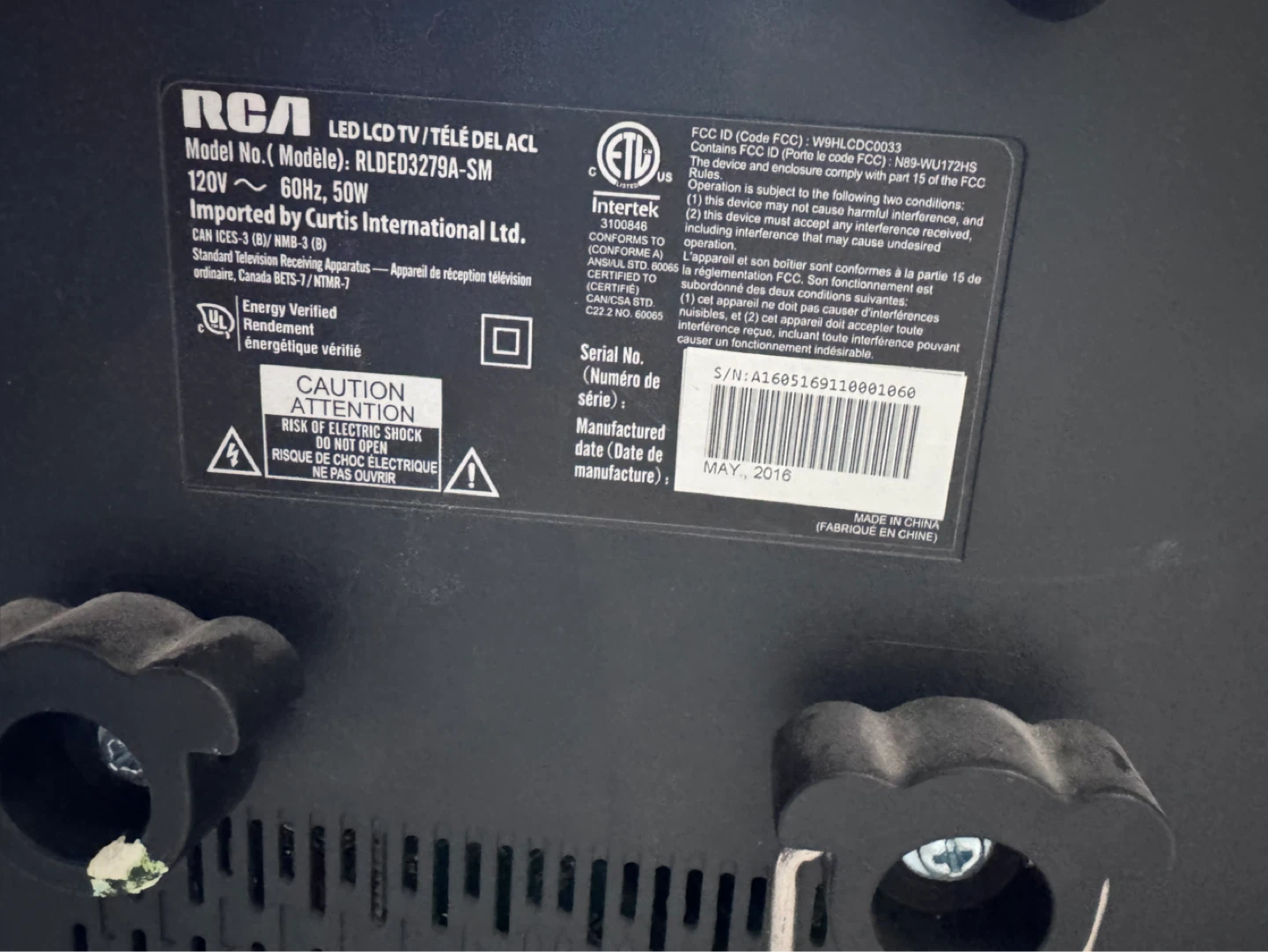 RCA 32" LED TV - Model RLDE3279A-SM - photo 3