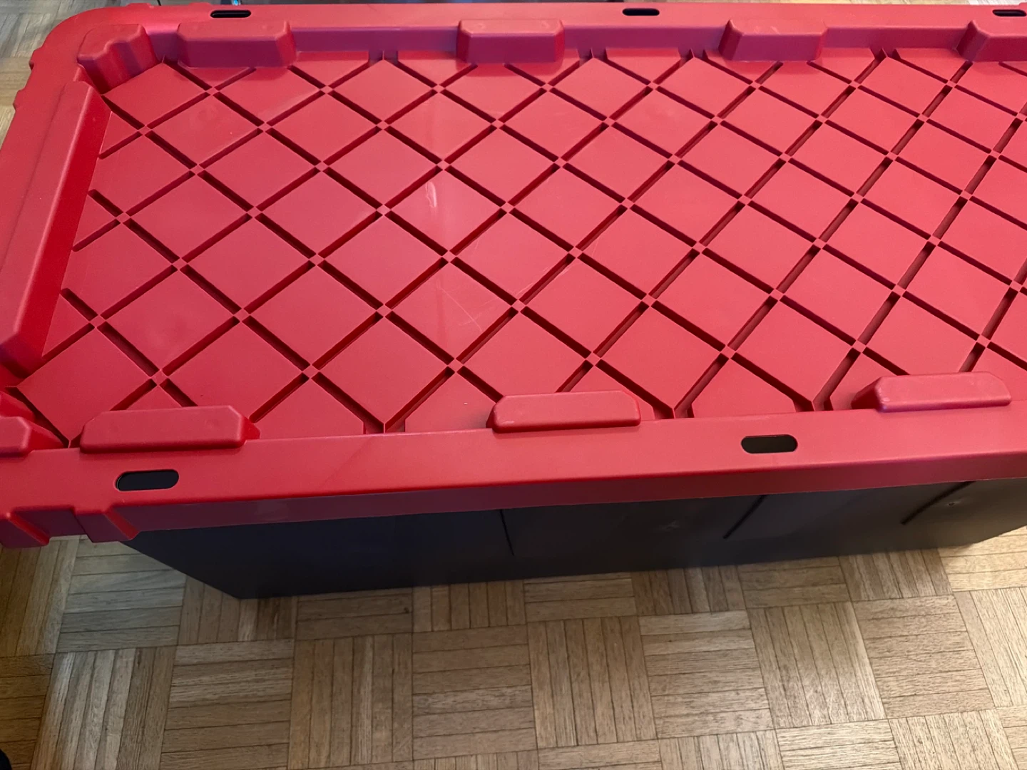 HDX 55 Gal. Tough Storage Tote in Black with Red Lid - photo 4