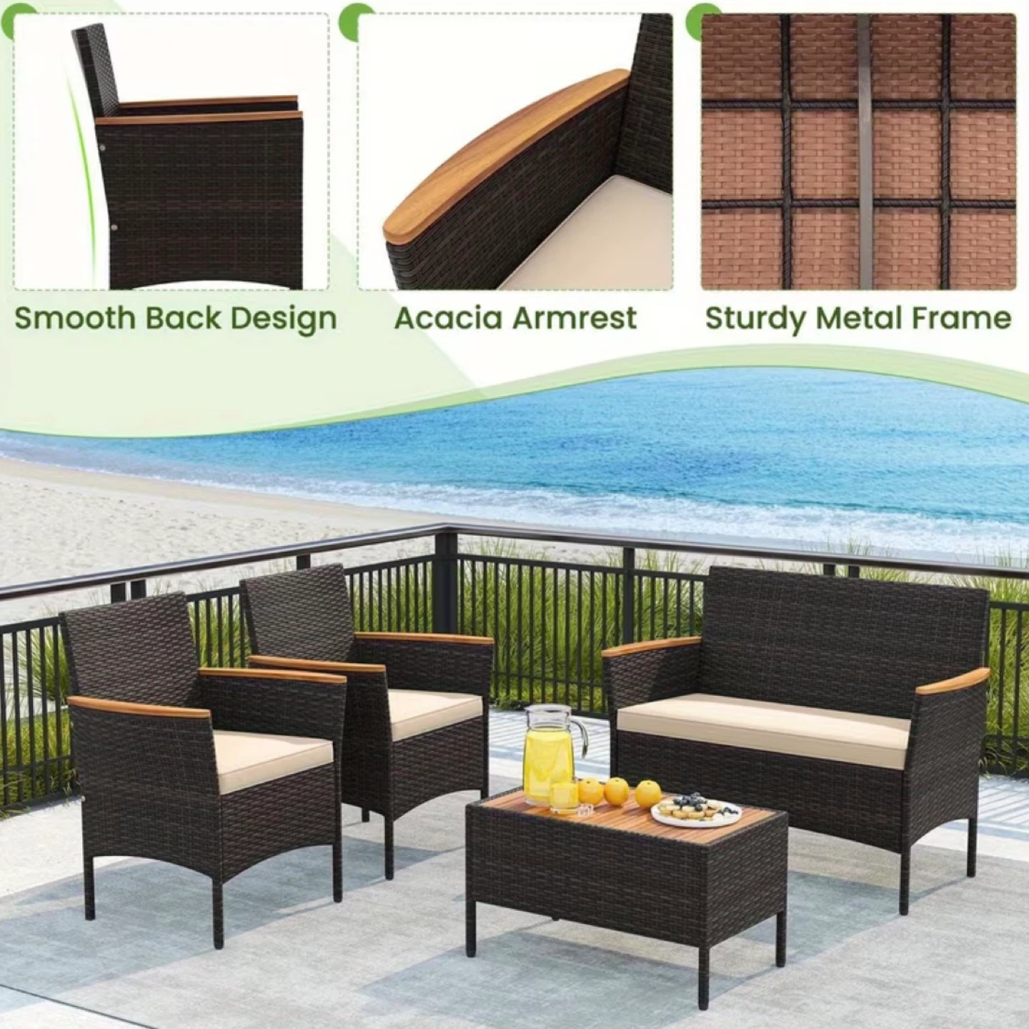 4 Pcs Outdoor Rattan Set - brand new, not assembled yet - photo 3