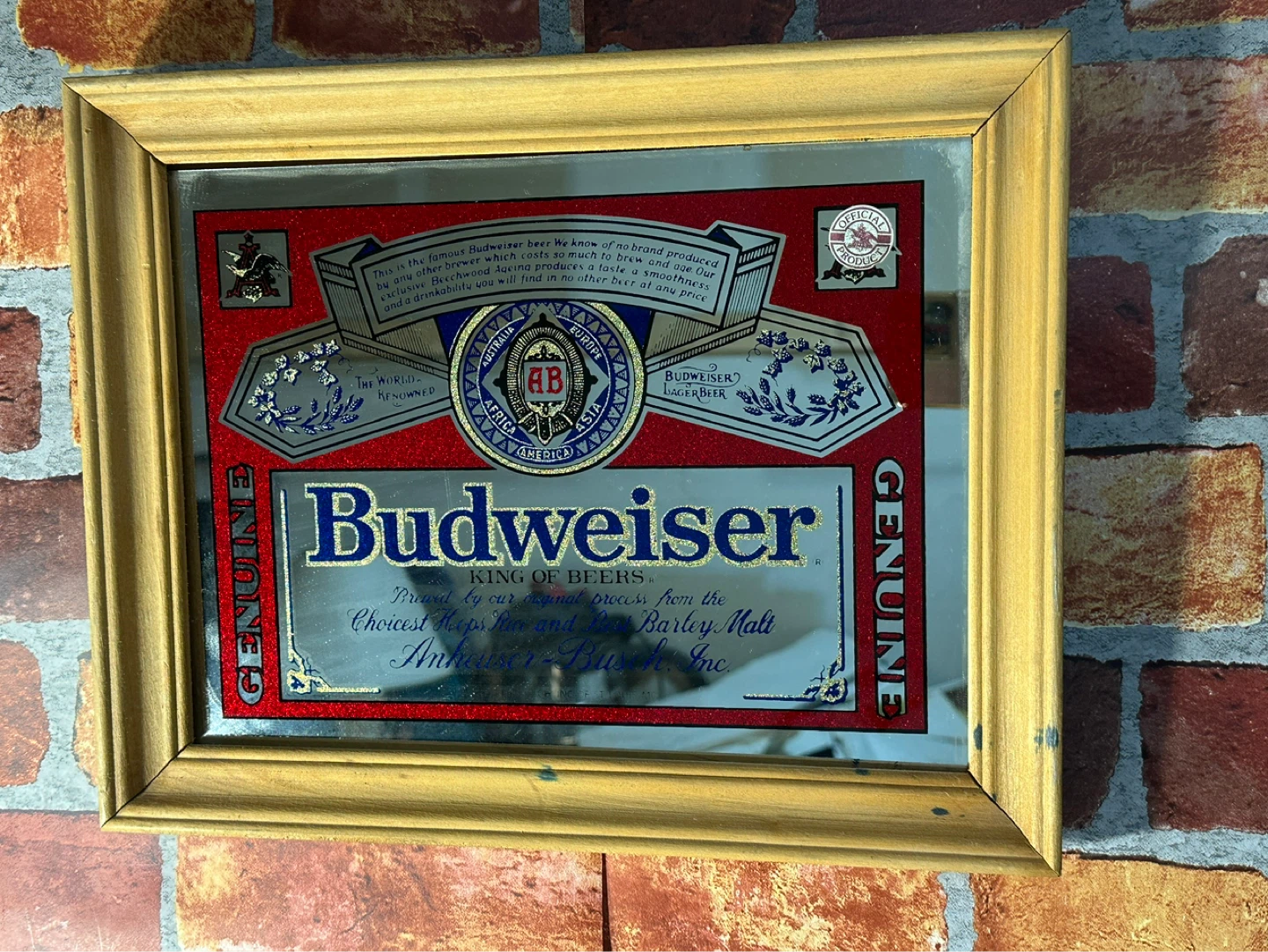 Vintage Budweiser King of Beers Mirror