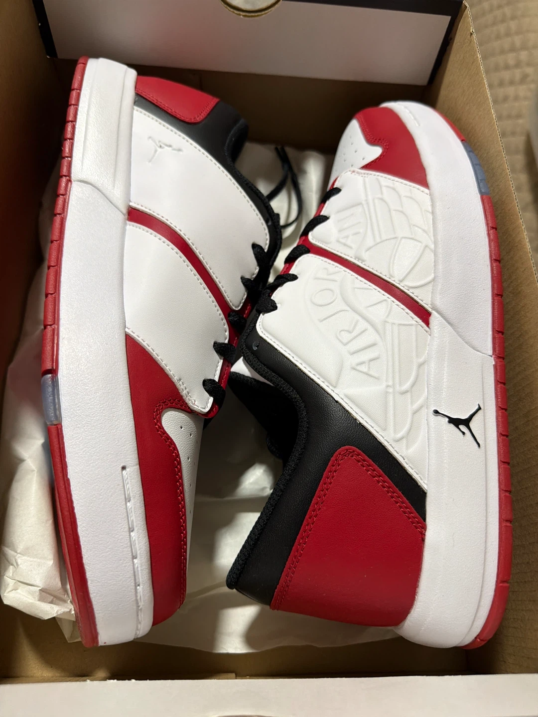 Jordan Nu Retro 1 Low Men's Shoes Size 10 White Red Black - photo 4