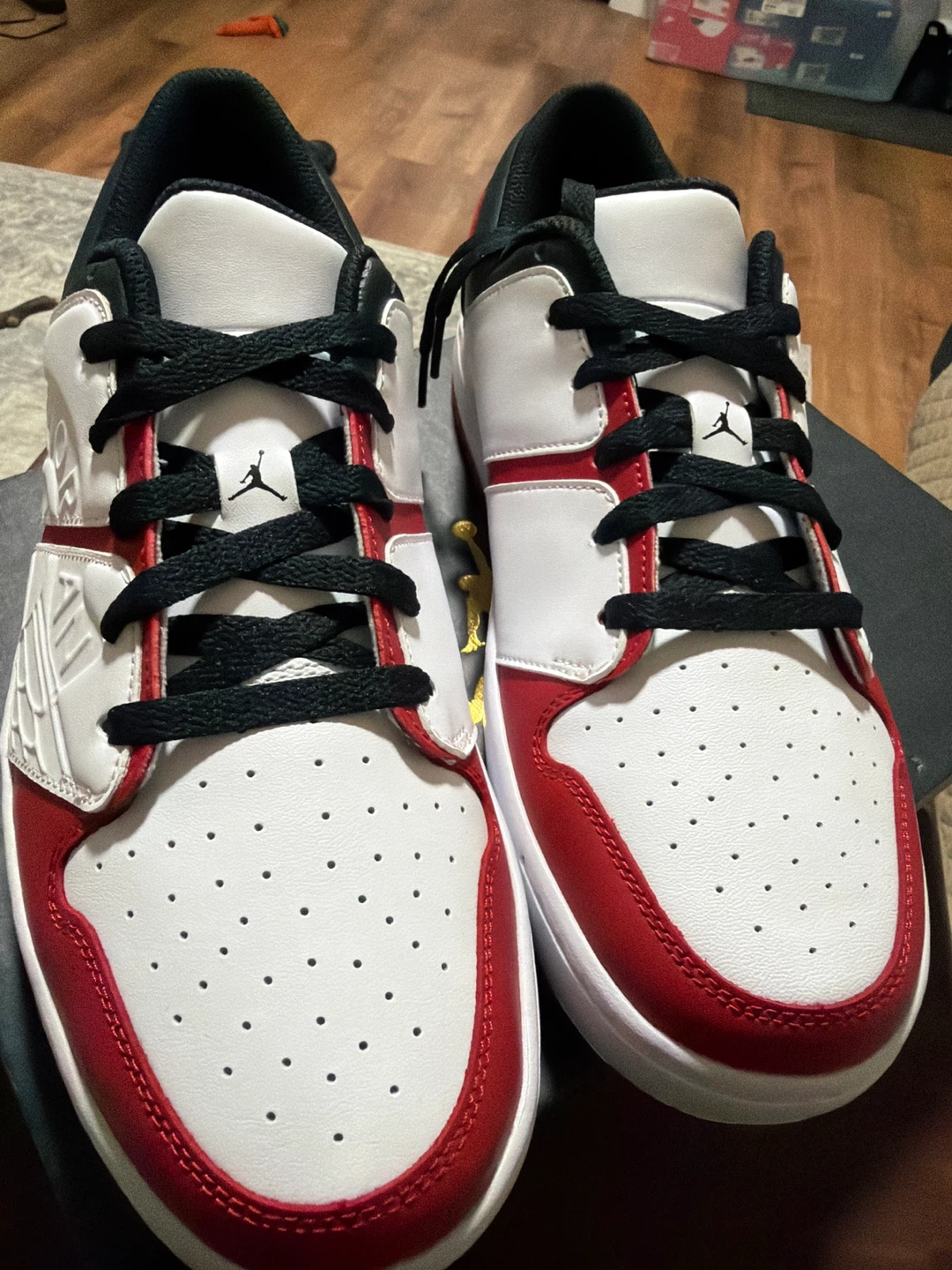 Jordan Nu Retro 1 Low Men's Shoes Size 10 White Red Black - photo 3