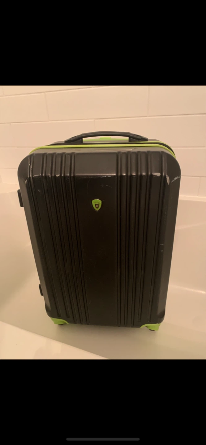 “Olympia” Black/Lime Hardshell Suitcase