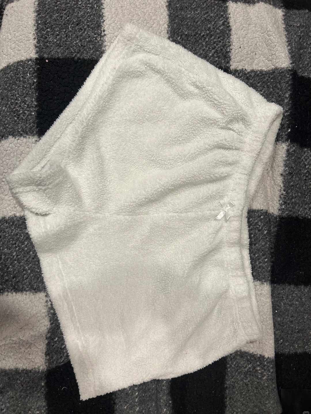 White Fleece Sleepwear Shorts XL