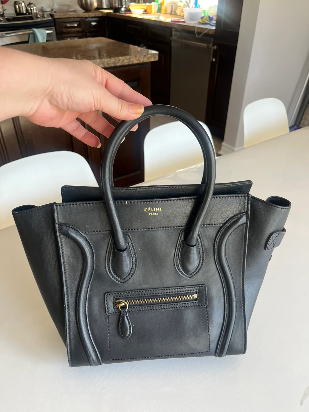 Celine Paris Black Leather Mini Luggage Tote - photo 3