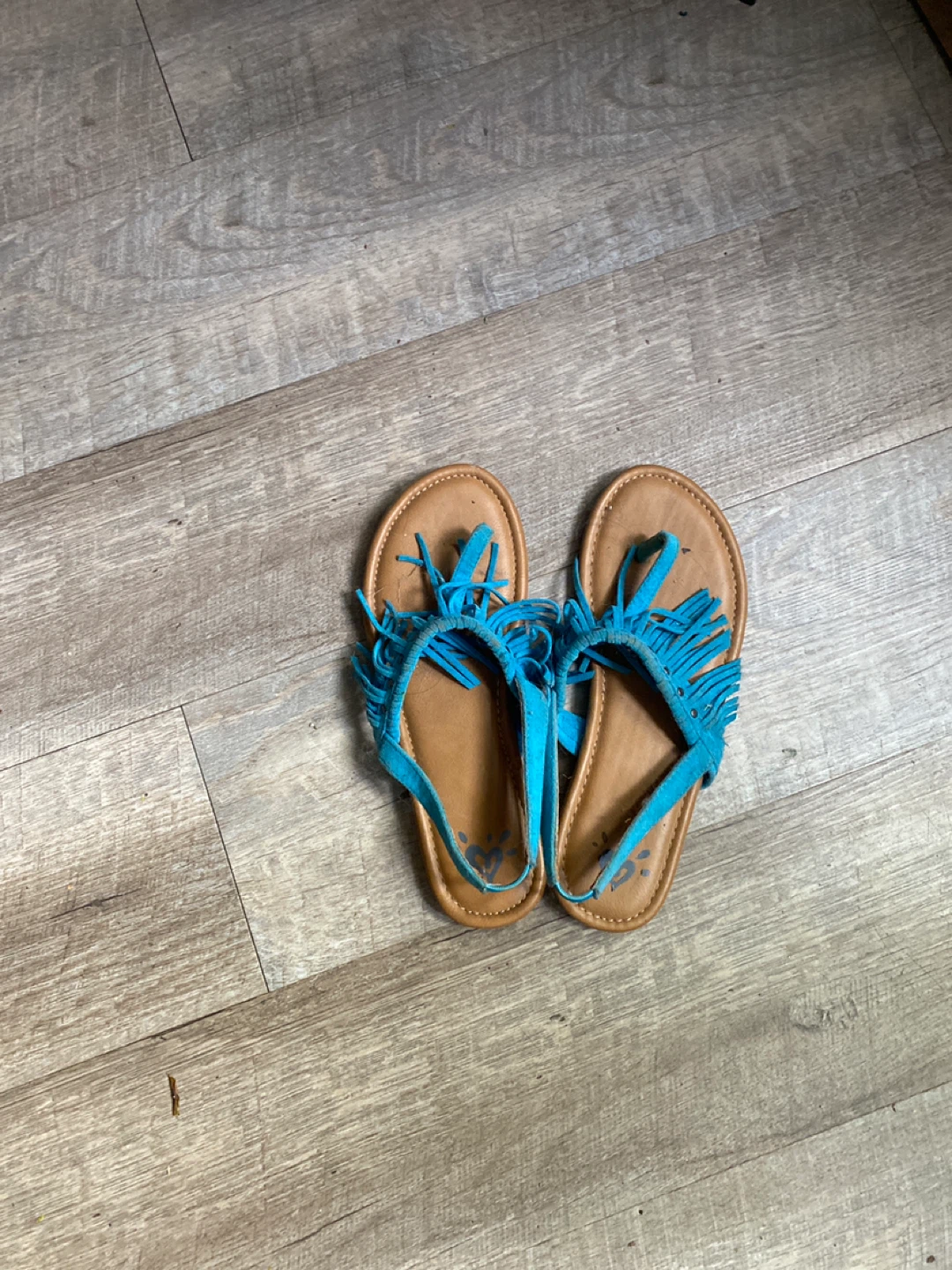 Justice Blue Fringed Sandals