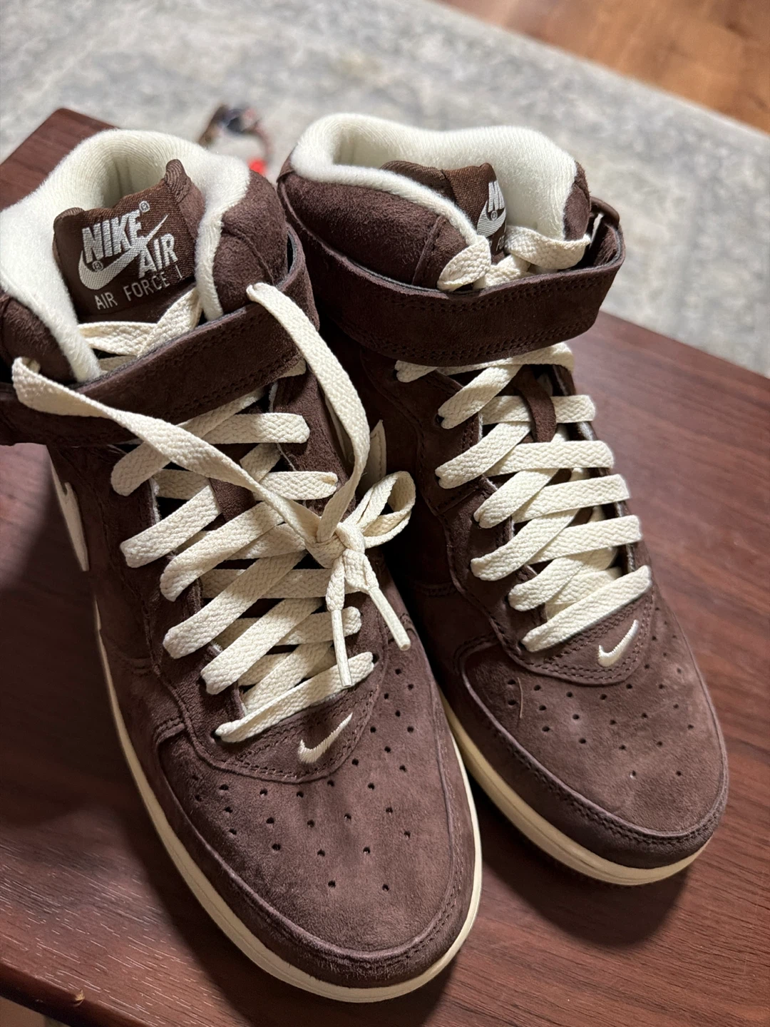 Nike Air Force 1 Mid Brown Suede Sneakers - photo 2