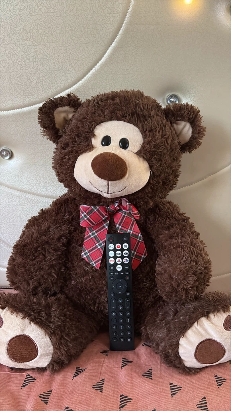 Brown Teddy Bear with Plaid Bow