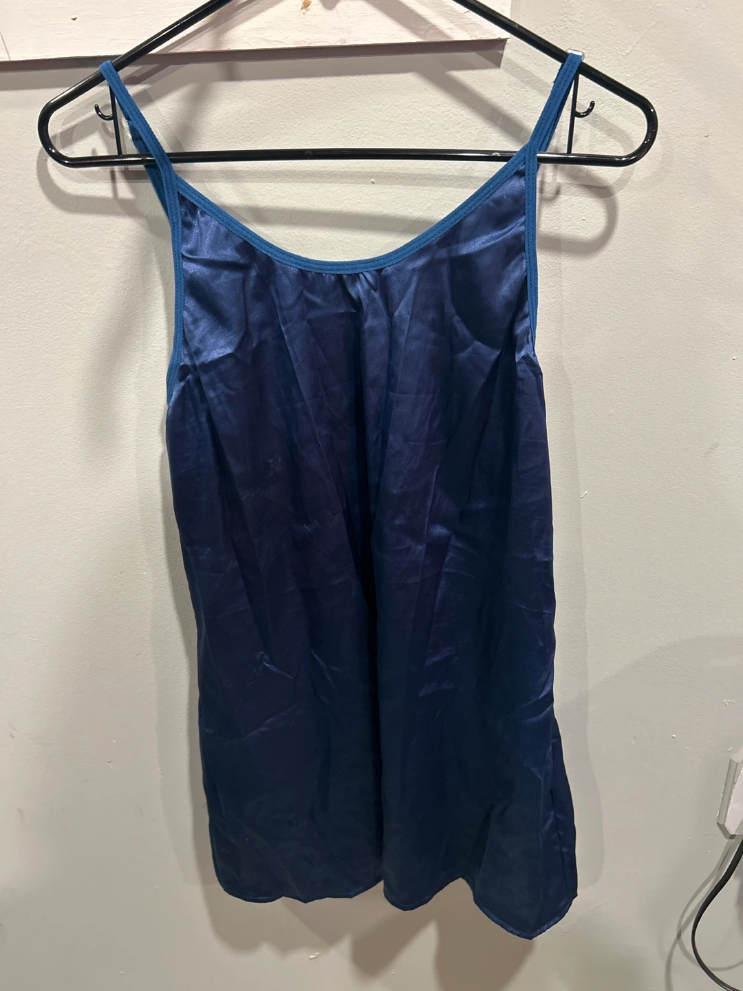 Navy Blue Satin Cami Top