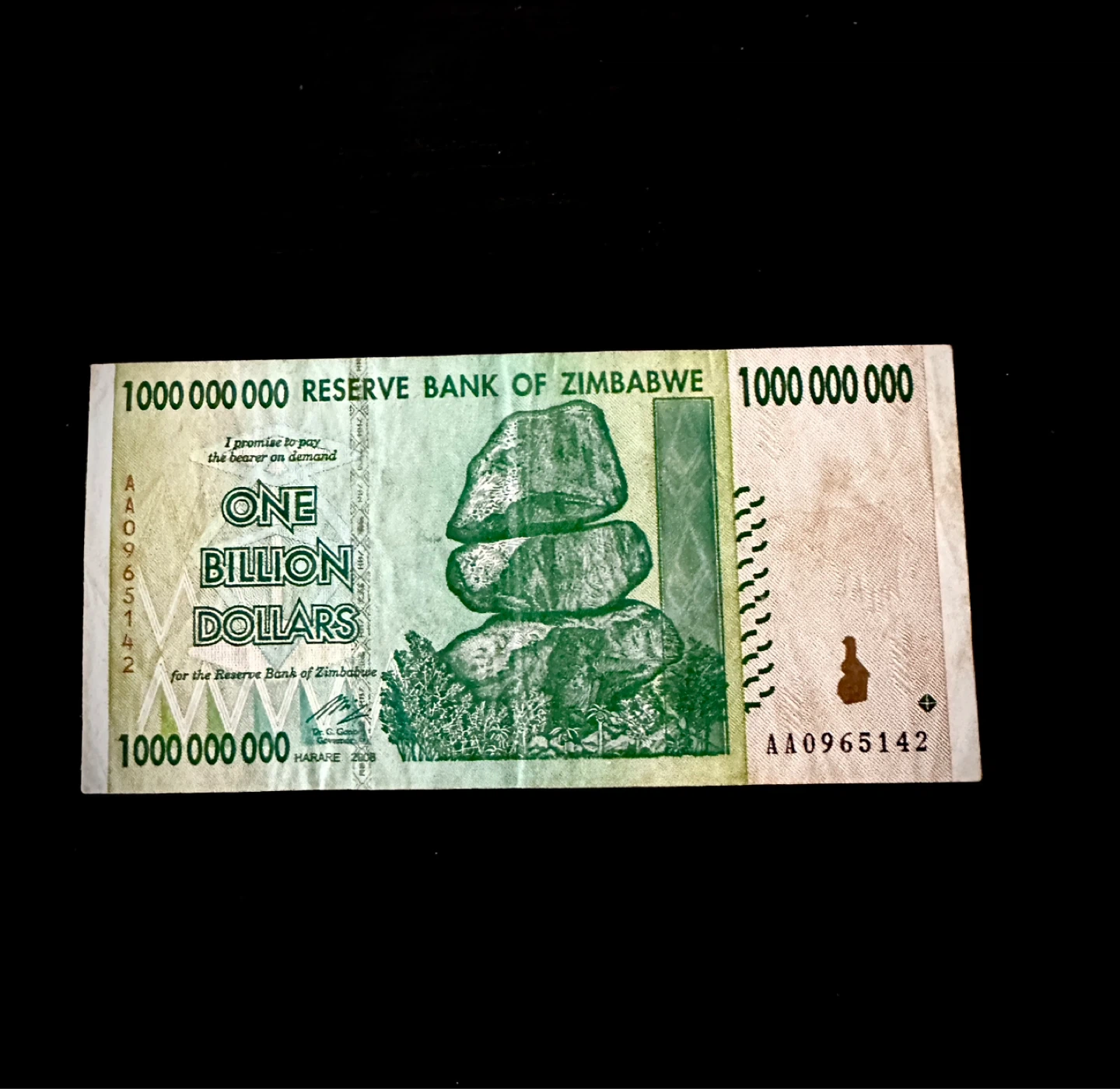 1 Billion Dollar Banknote Zimbabwe
