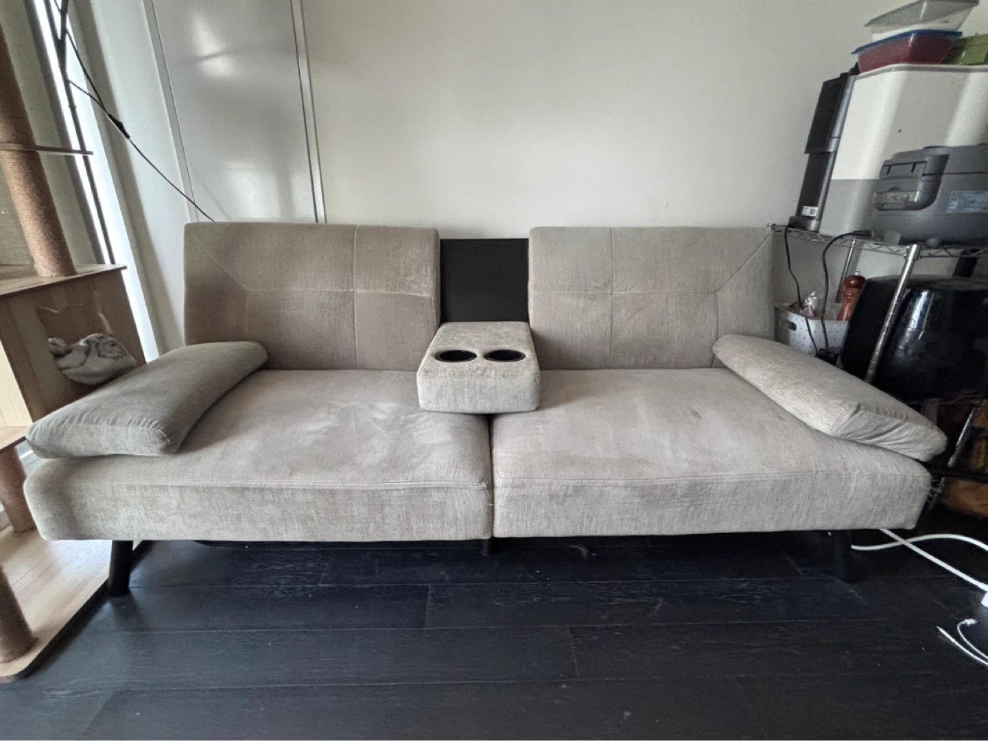 Futon Sofa Bed with Cup Holders