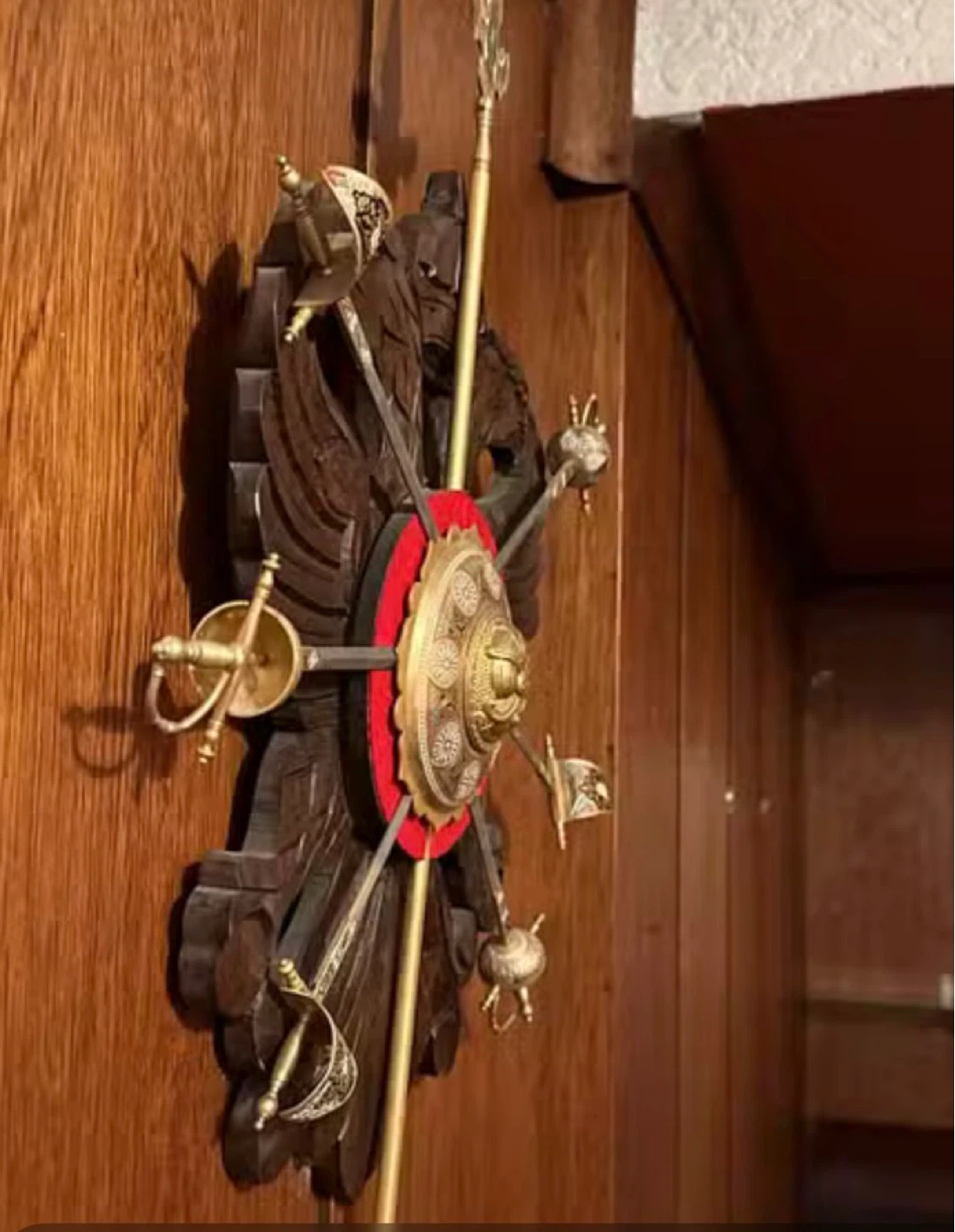 Carved Double Eagle Wall Plaque with Swords - photo 2