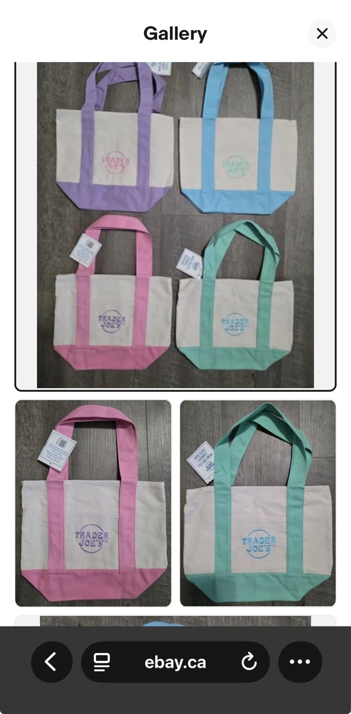 Trader Joe's Mini Tote Bags - 4 Colors