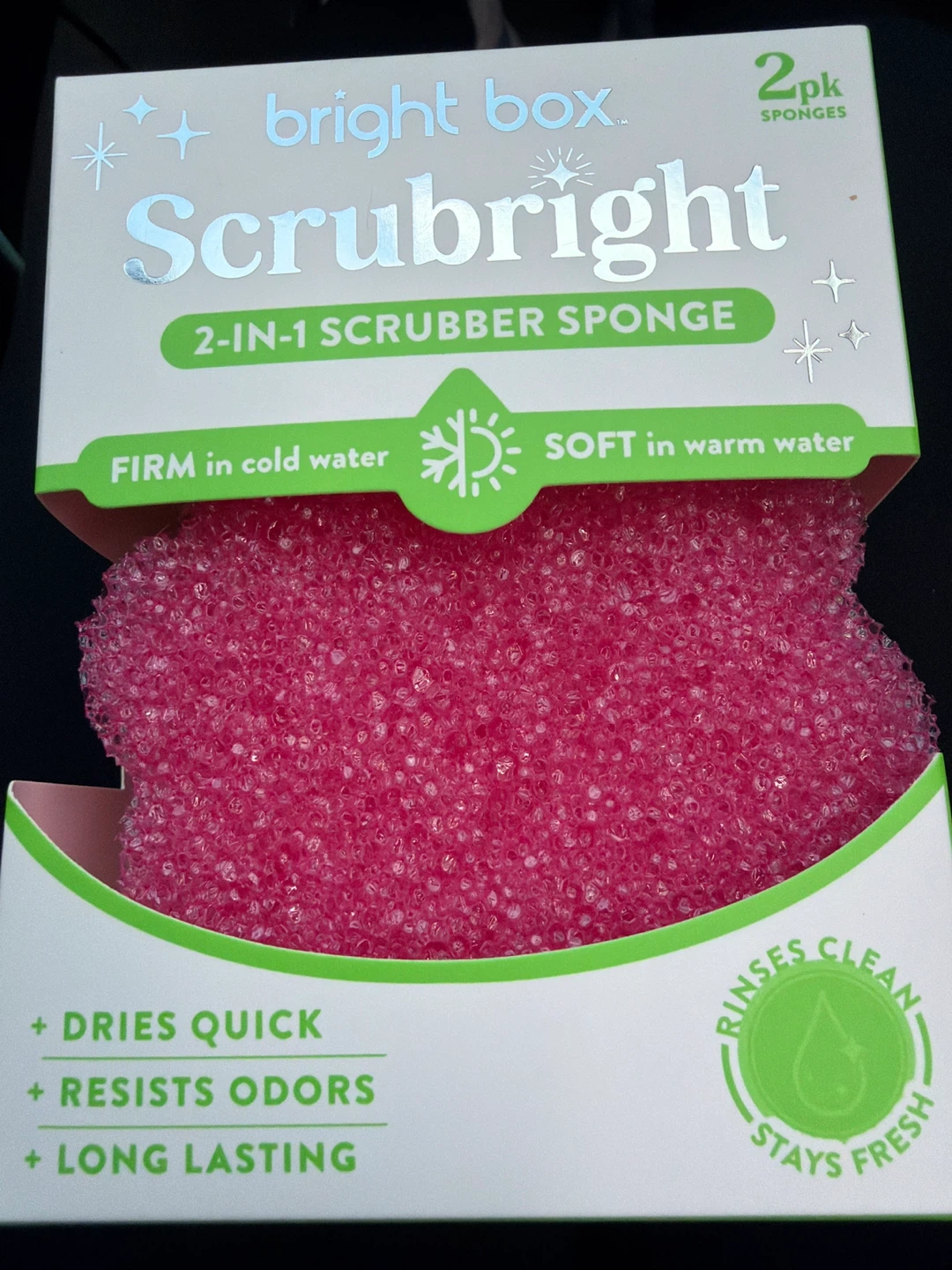 Bright Box Scrubright 2-in-1 Scrubber Sponges (2pk)