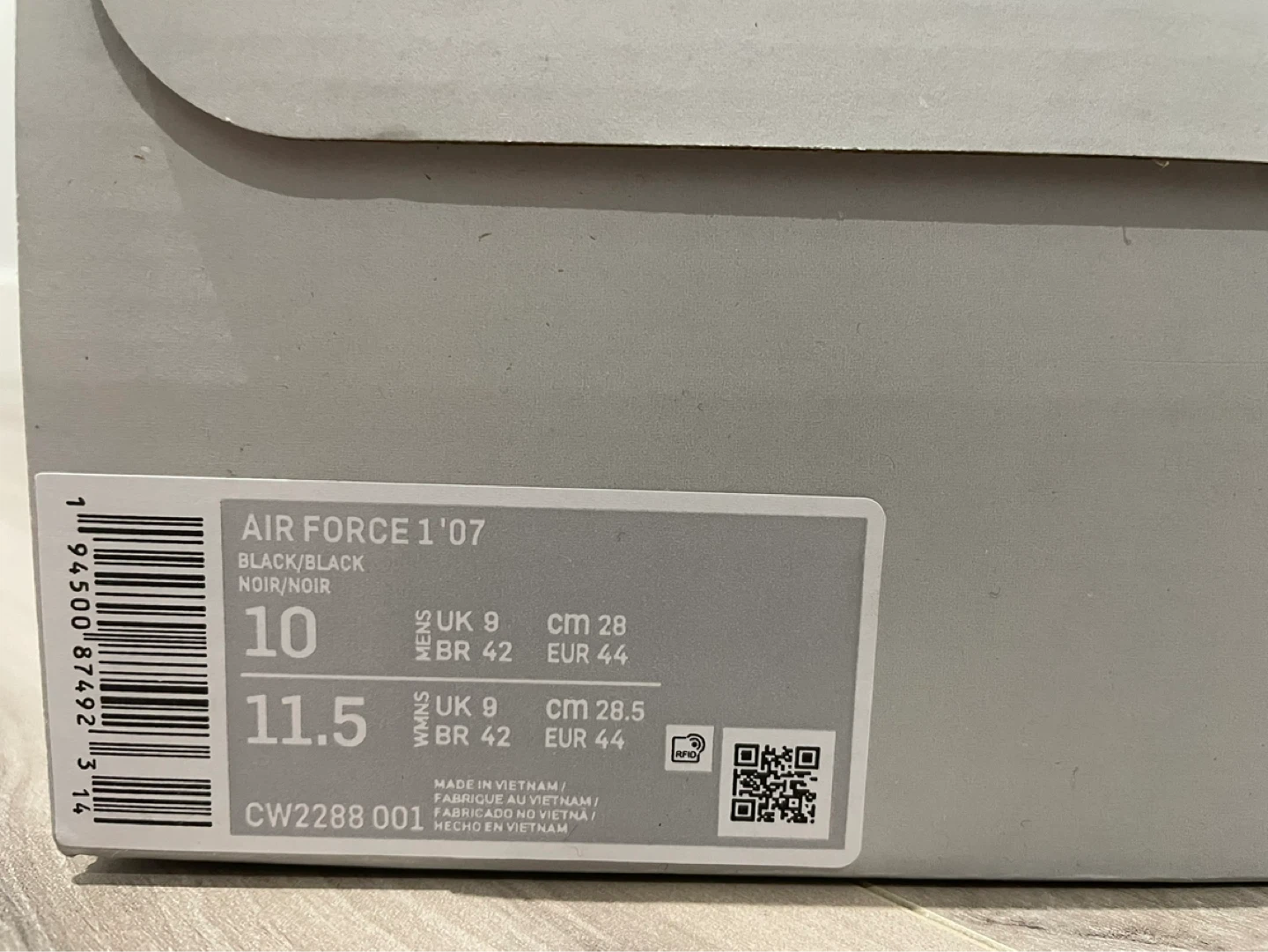 Brand New Nike Airforce 1 Black or White - photo 5
