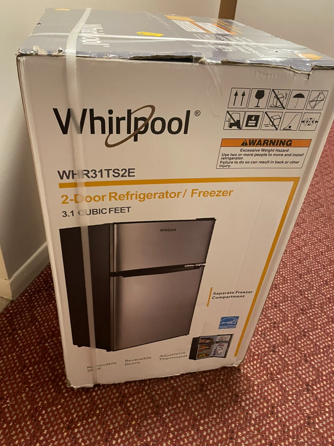Whirlpool WHR31TS2E 2-Door Refrigerator/Freezer - 3.1 Cu Ft - photo 2
