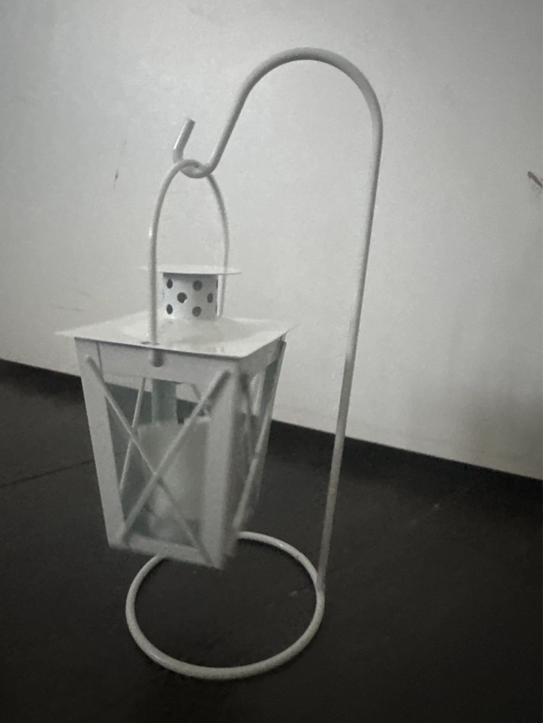 White metal mini lanterns with stand - Set of 2 - photo 2