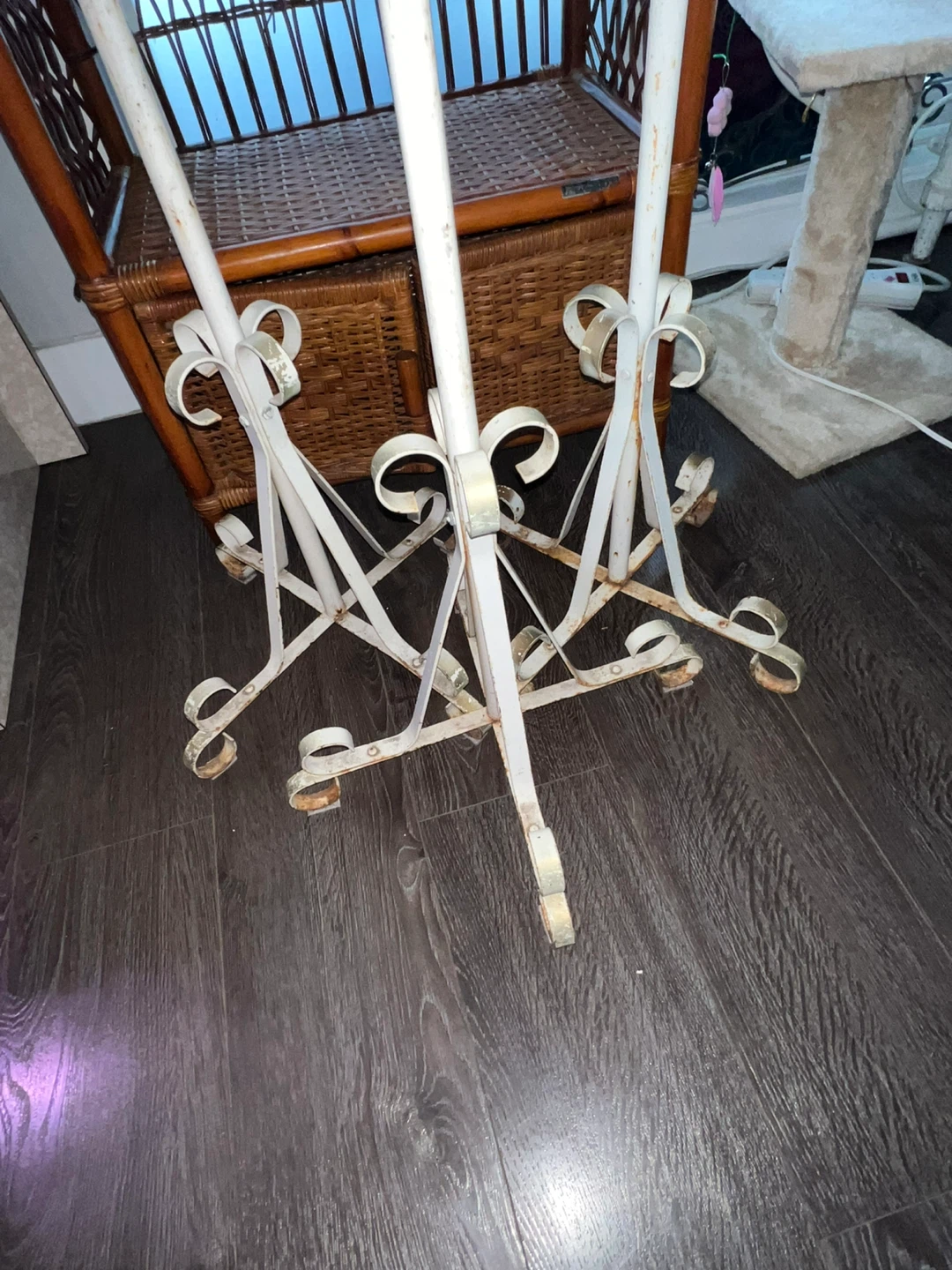 RARE Tall Vintage MCM Wrought Iron Plant Stands - Set of 3 - photo 2