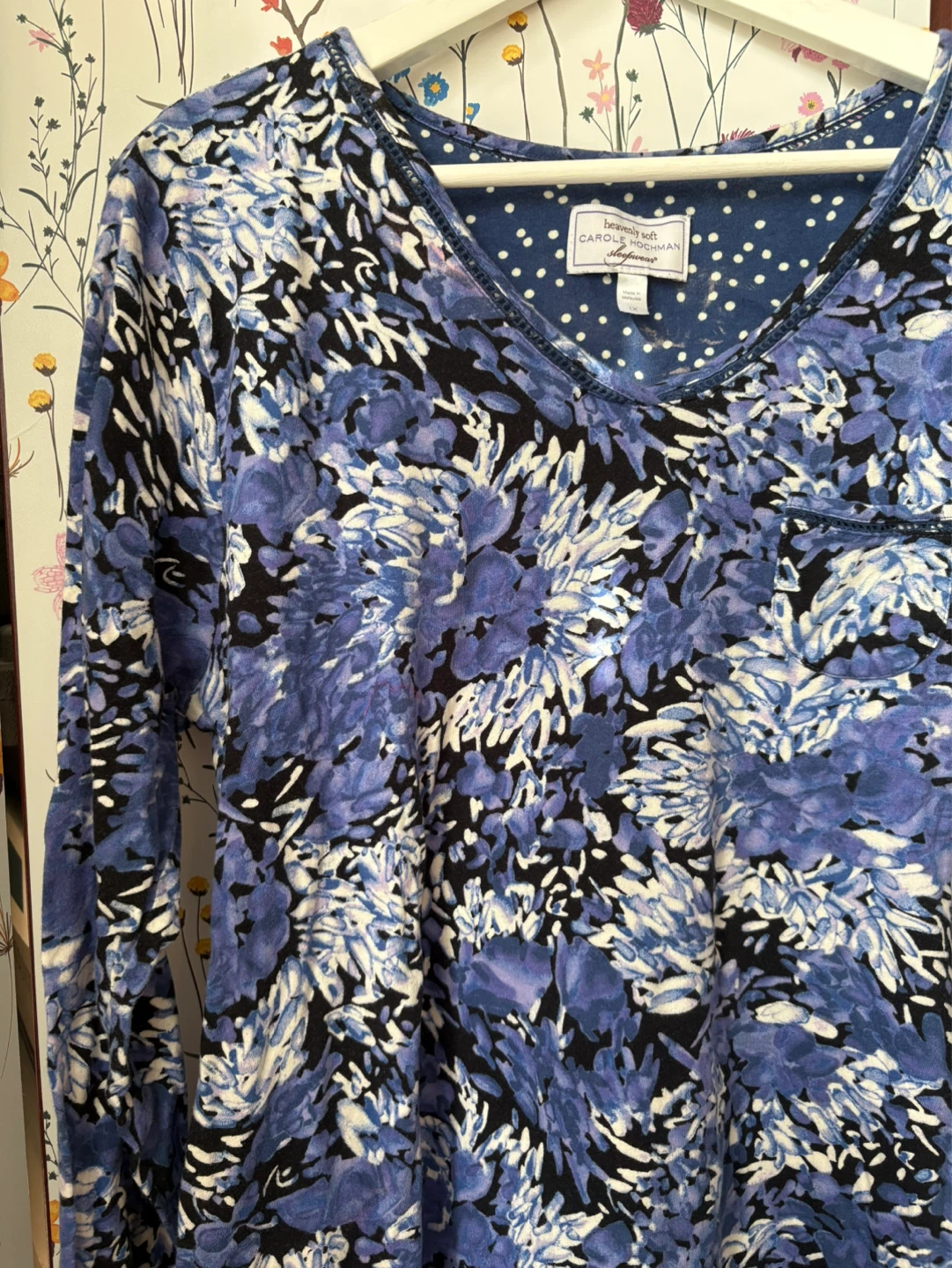Carole Hochman Sleepwear Blue Long Sleeve Dress 1X - photo 2