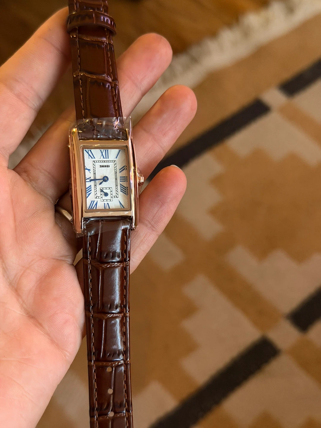 SKMEI Rectangular Women's Watch - Brown Leather - photo 2