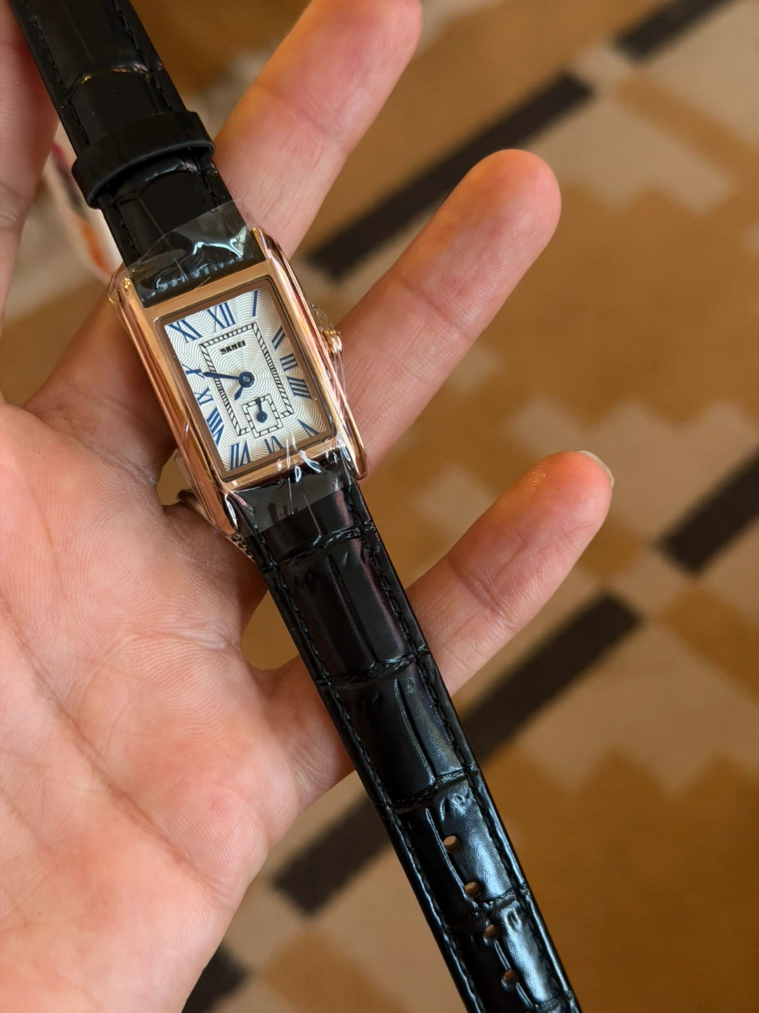 SKMEI Rectangle Dress Watch - Black Leather Strap - photo 2