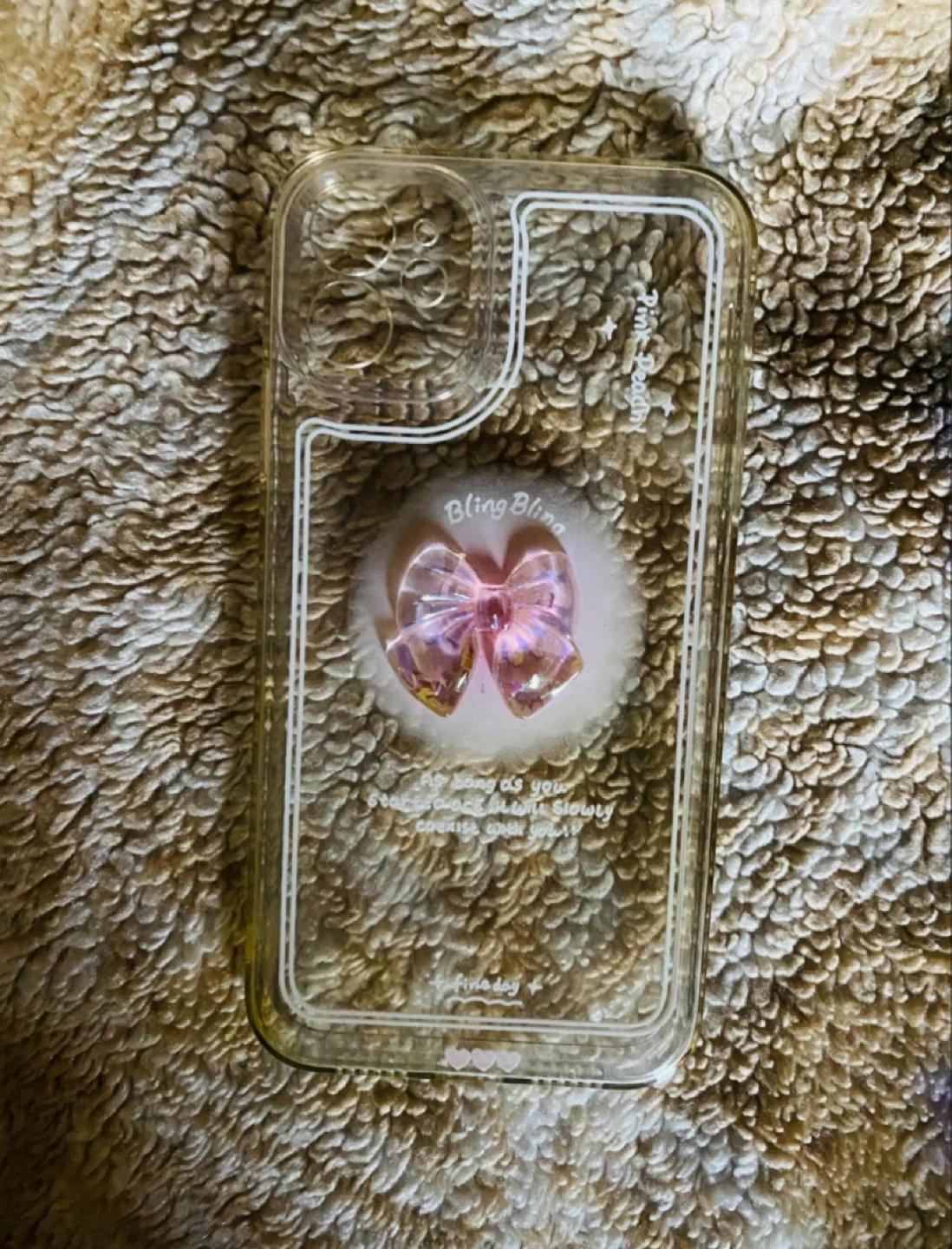 Bling Bling Phone Case with Pink  Bow -iPhone 11 FREE