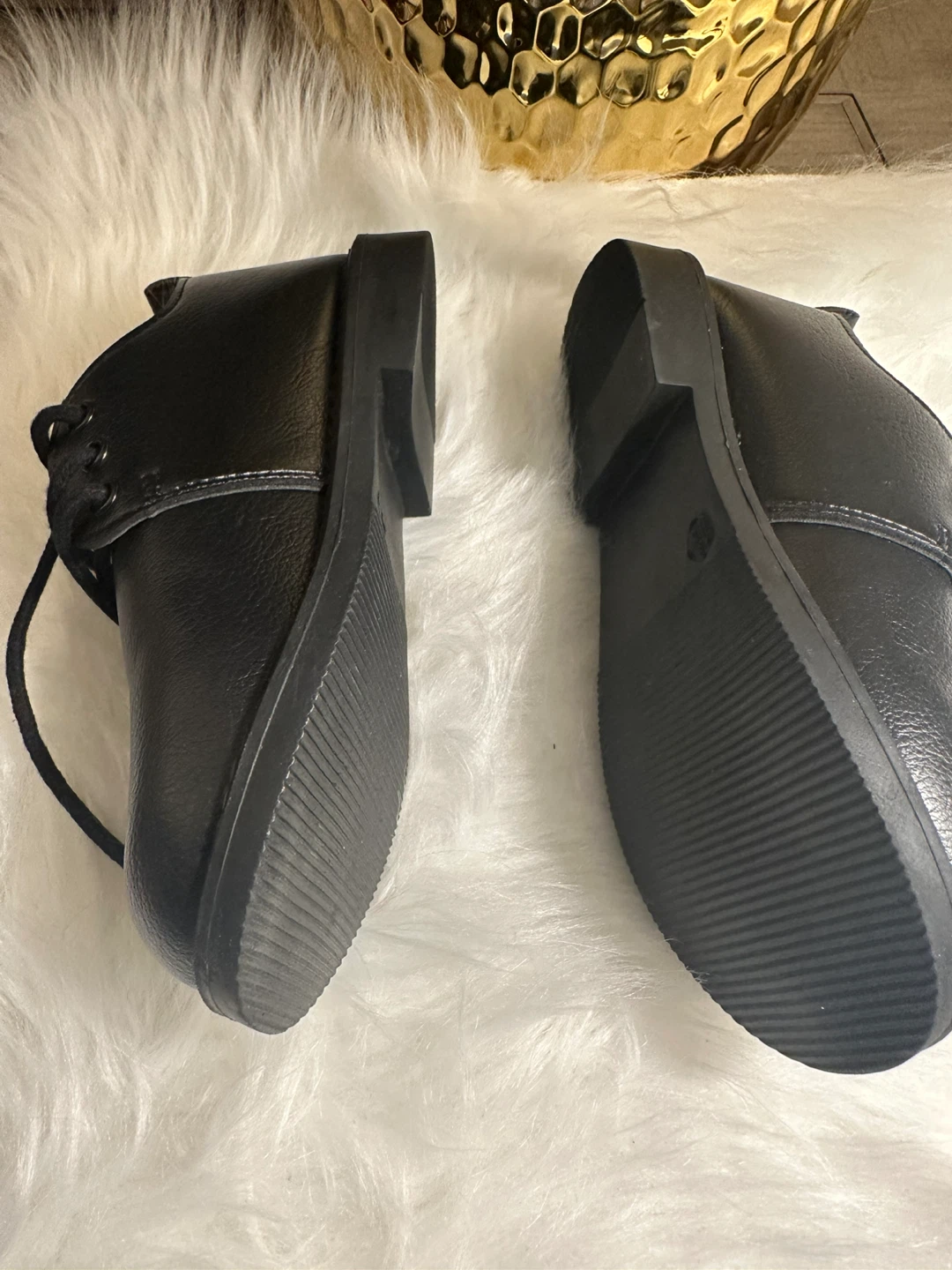 Black Faux Leather Dress Shoes Size - photo 2