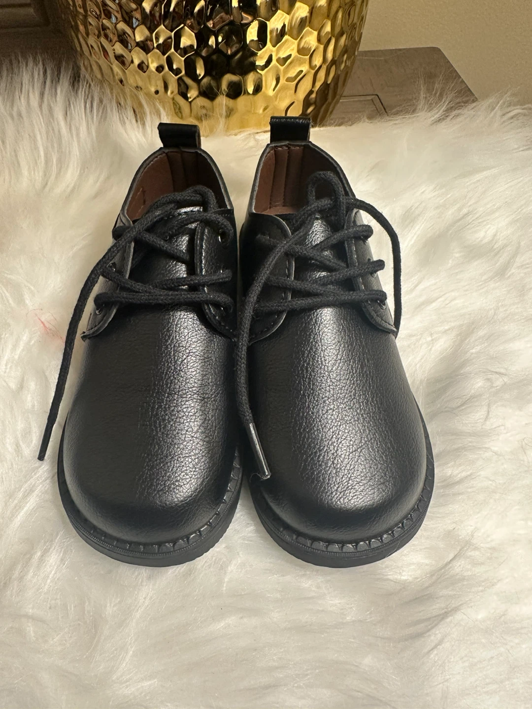 Black Faux Leather Dress Shoes Size