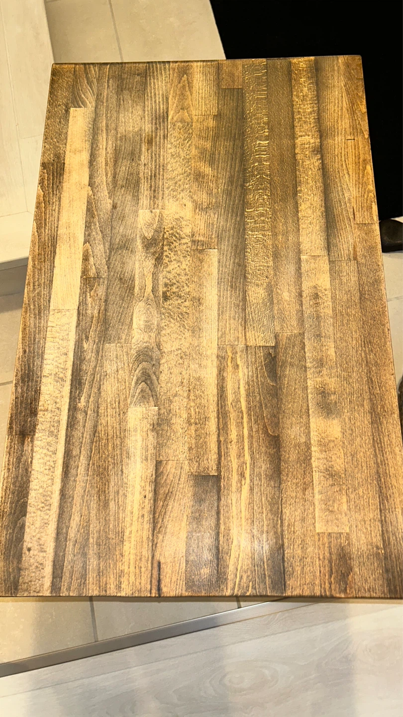 Wood Top Side Table with Metal Frame - photo 3