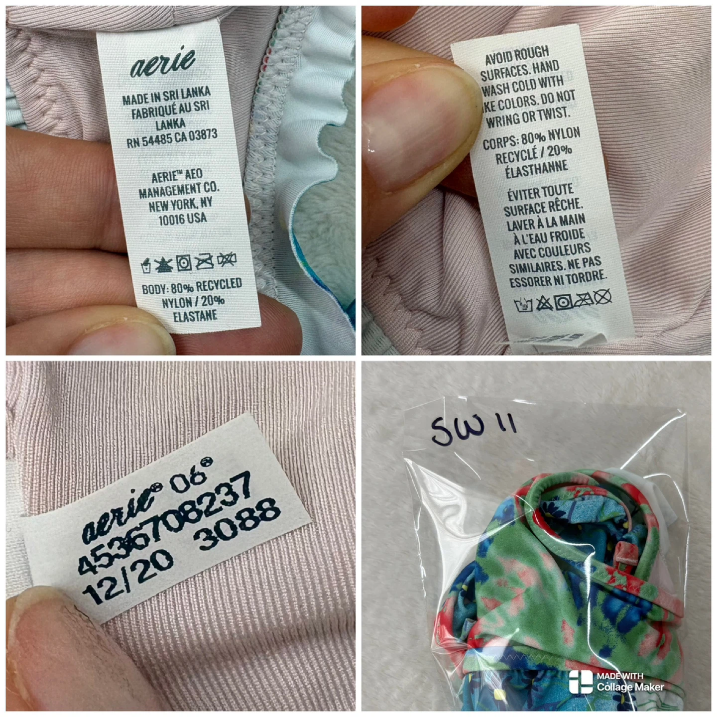 Aerie Ruffle Bikini Swimsuit Top Floral Tie Dye Print Size XS - photo 2