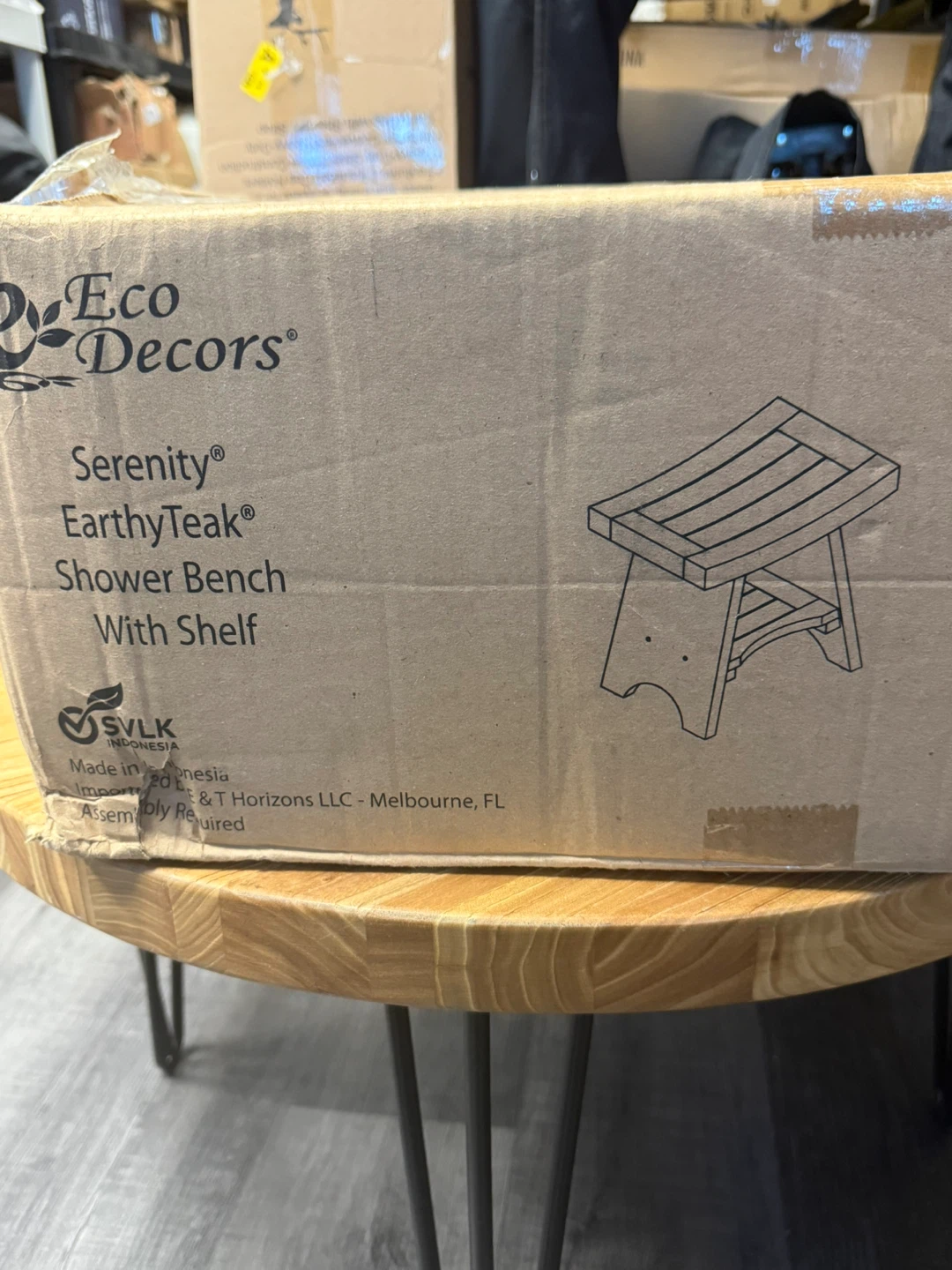 Eco Decors Serenity EarthyTeak Shower Bench With Shelf - photo 2