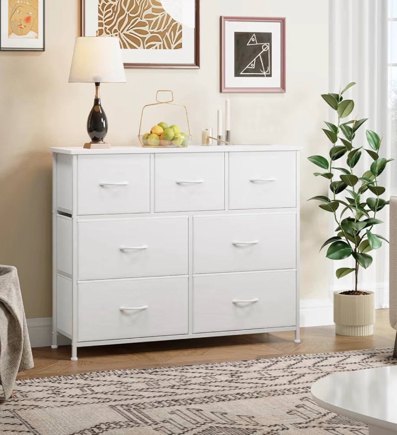 White 7-Drawer Dresser / Storage Tower
