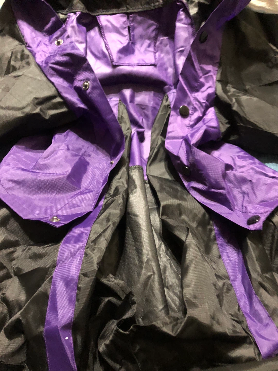 New-Purple and Black Dog Raincoat - Size L-M - photo 5