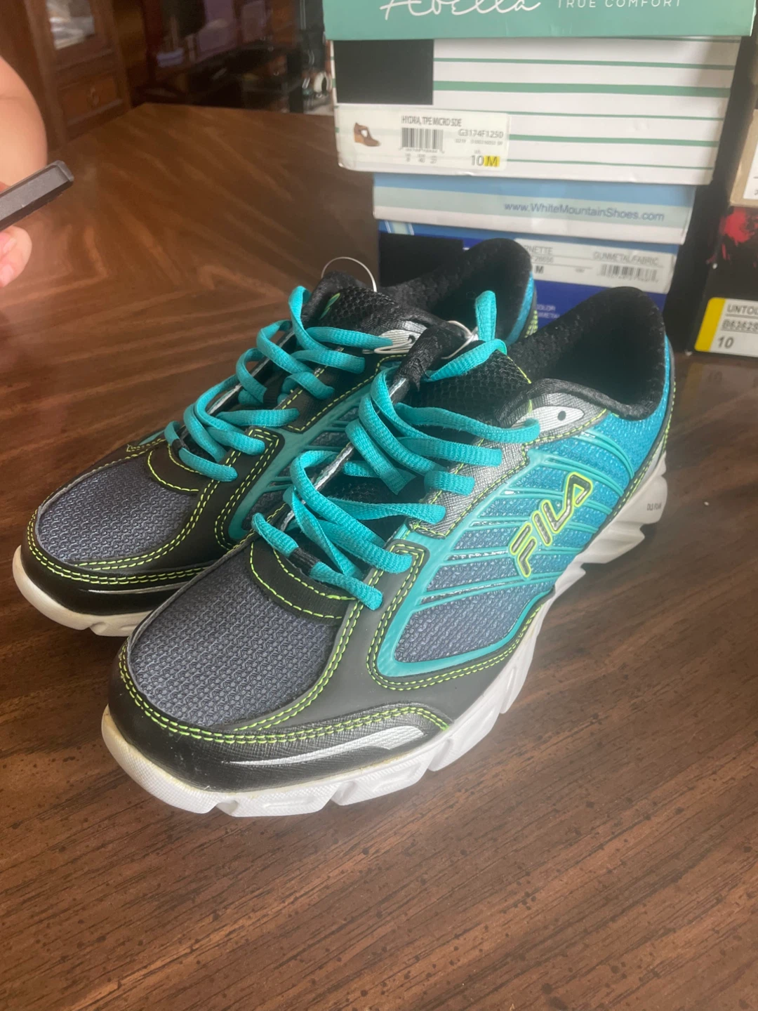 Fila Women's Running Shoes - Teal & Grey - Size 10