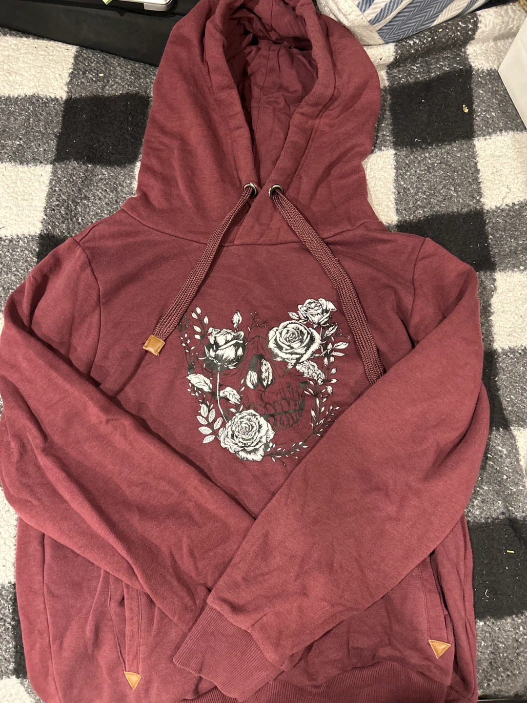 Warehouse One Skull Floral Hoodie Size M - photo 3