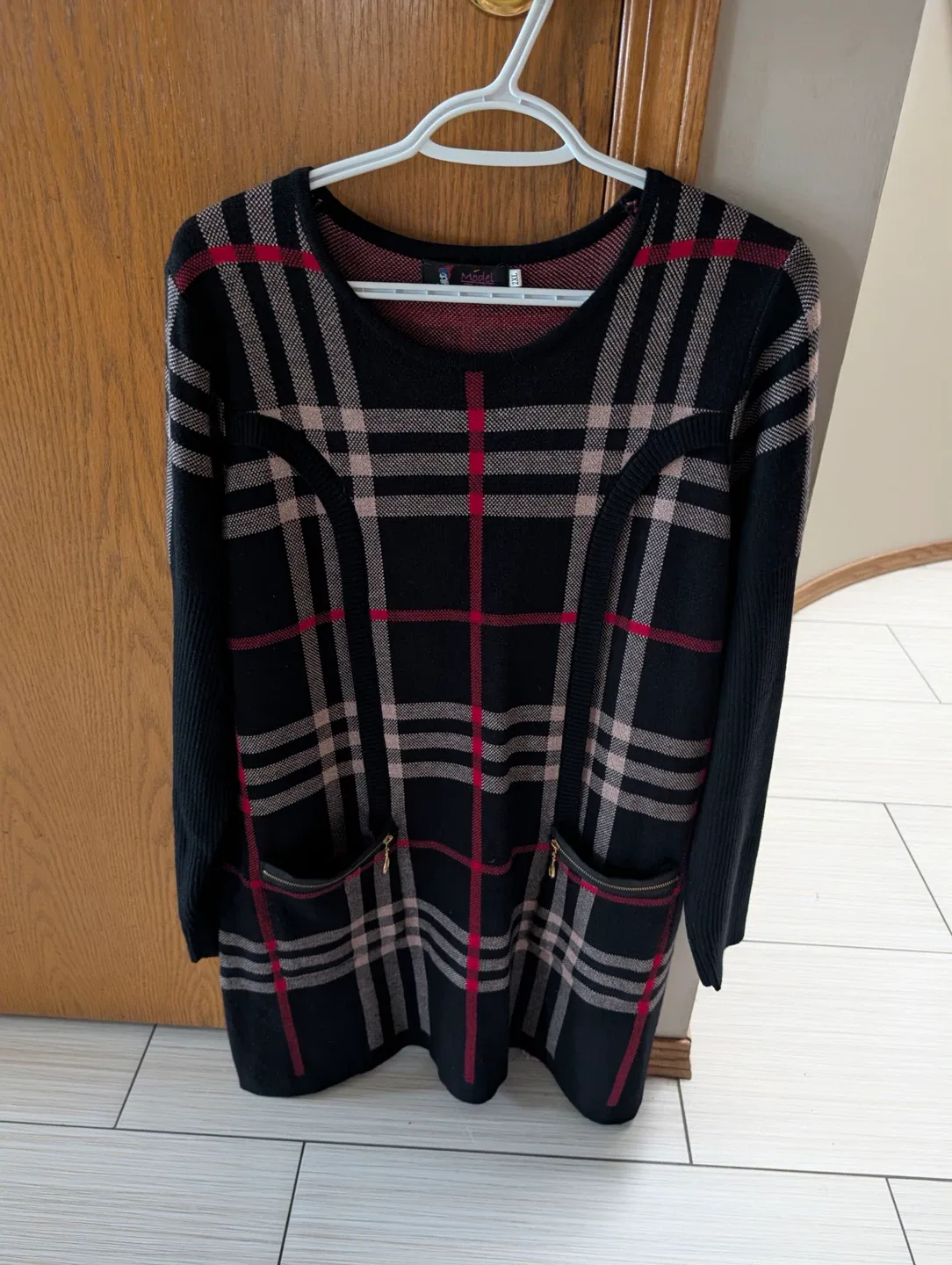 Mazu Women's Plaid Sweater Dress