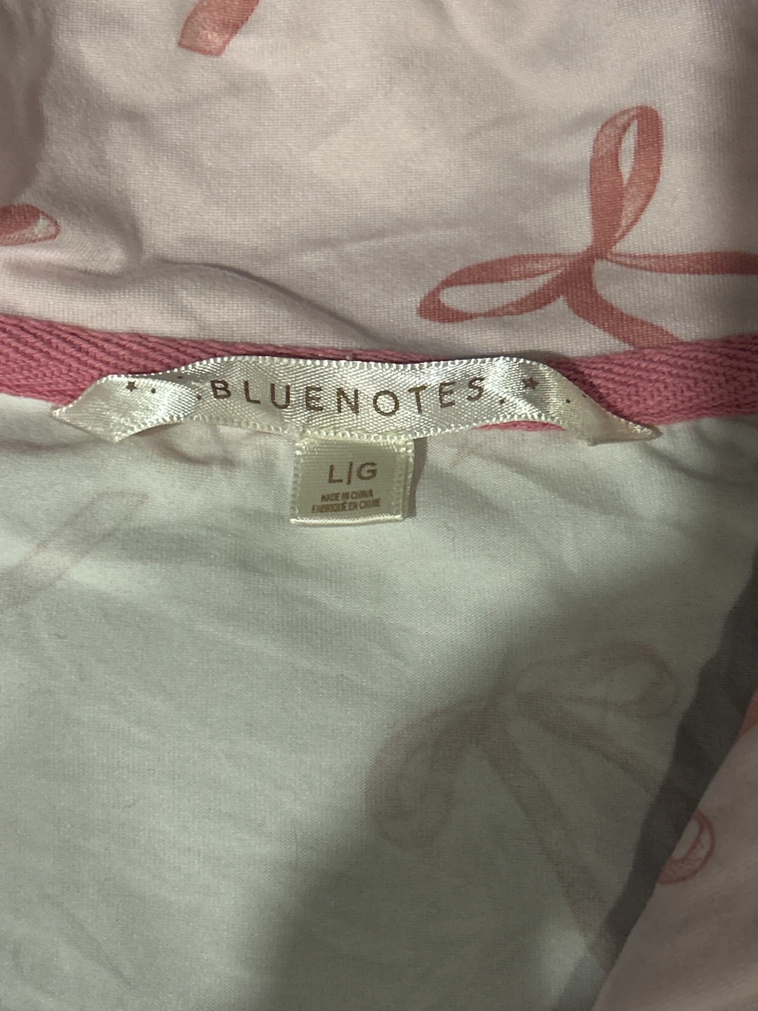 Bluenotes Pink Bow Pajama Set - Large - photo 2