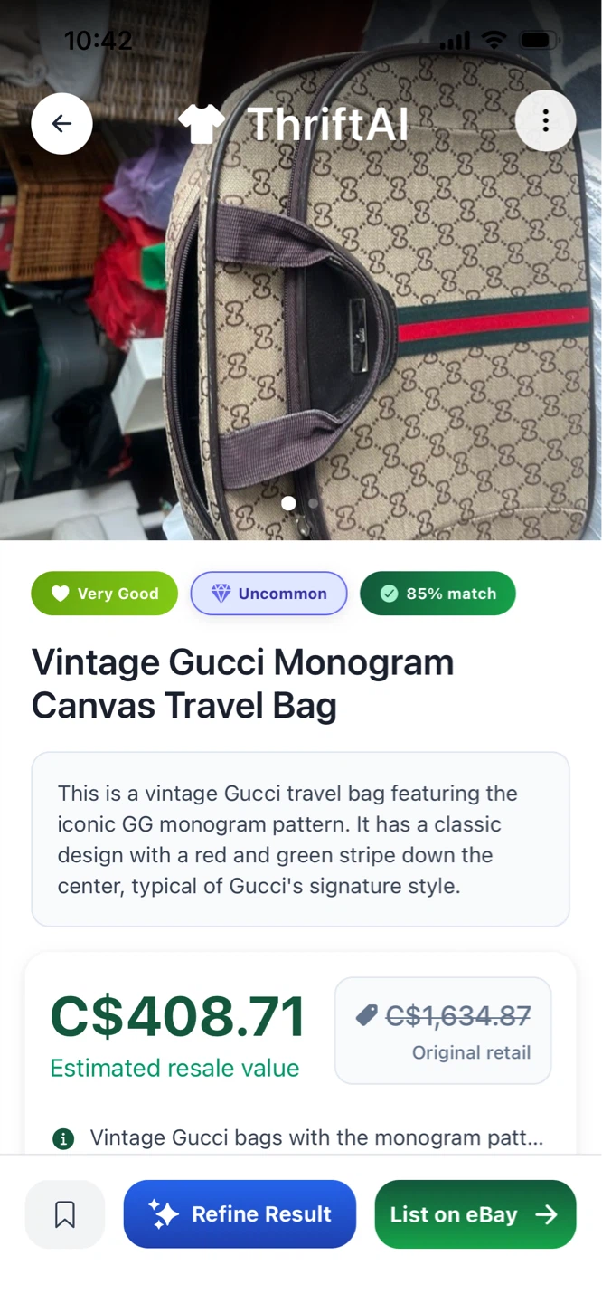 Vintage Gucci Monogram Canvas Travel Bag
