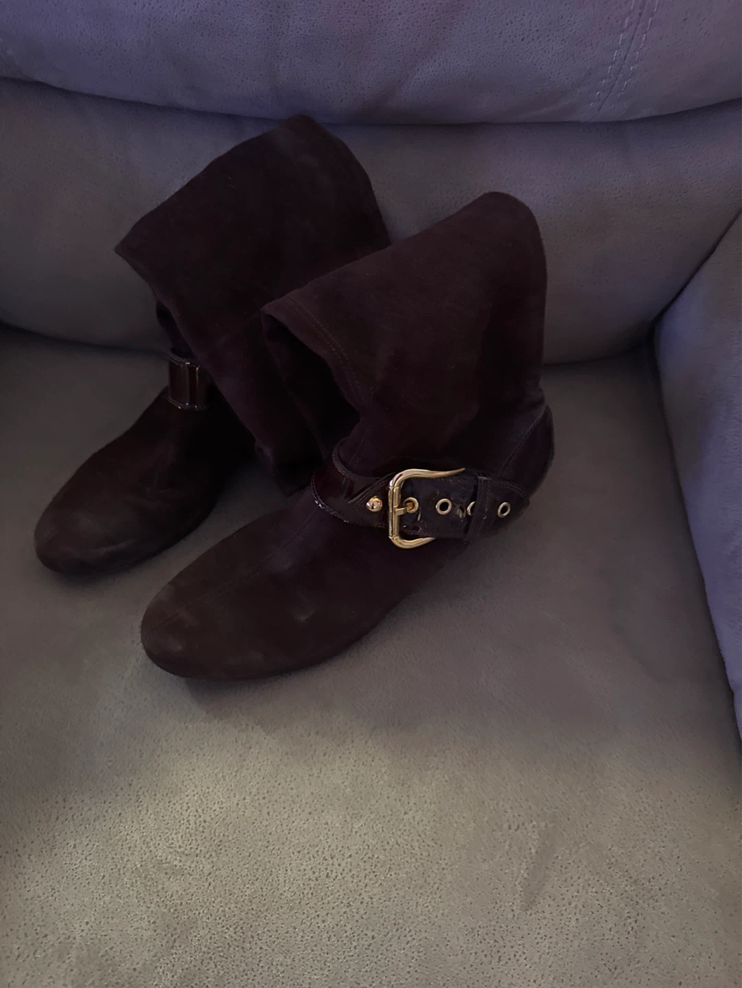Women's Brown Suede Knee-High Boots Size 38.5