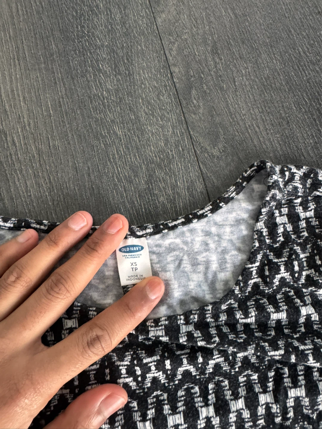 Old Navy Black & White Patterned Long Sleeve Dress - XS - photo 2