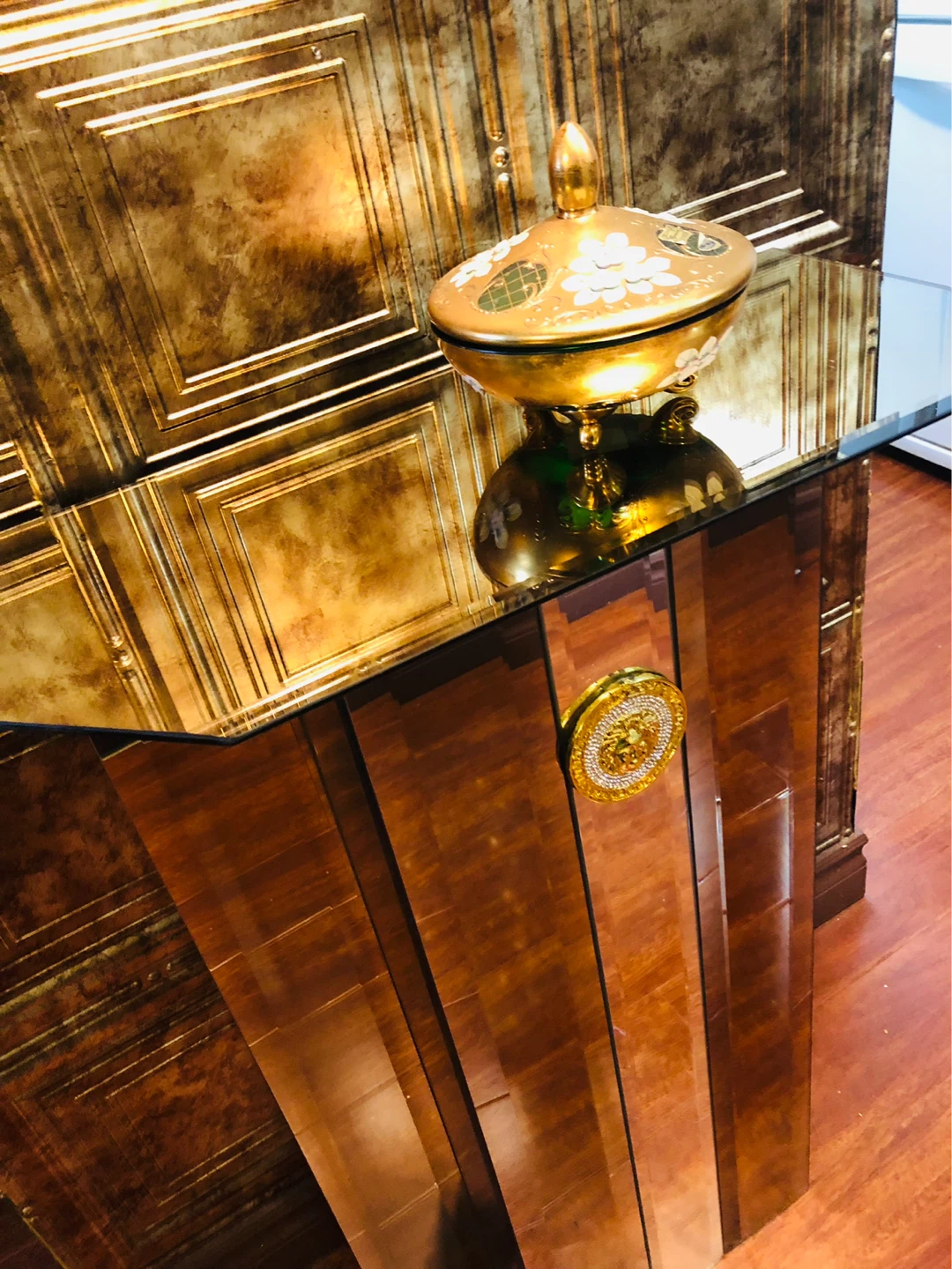 All Mirror Console Table with Medusa Detail - photo 3