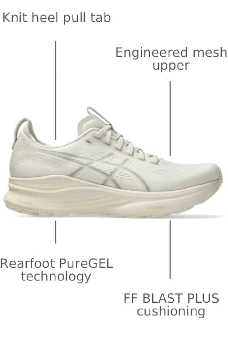 11 MEN ASICS Gel-Kayano 32 Running Shoes - Ecru - photo 5
