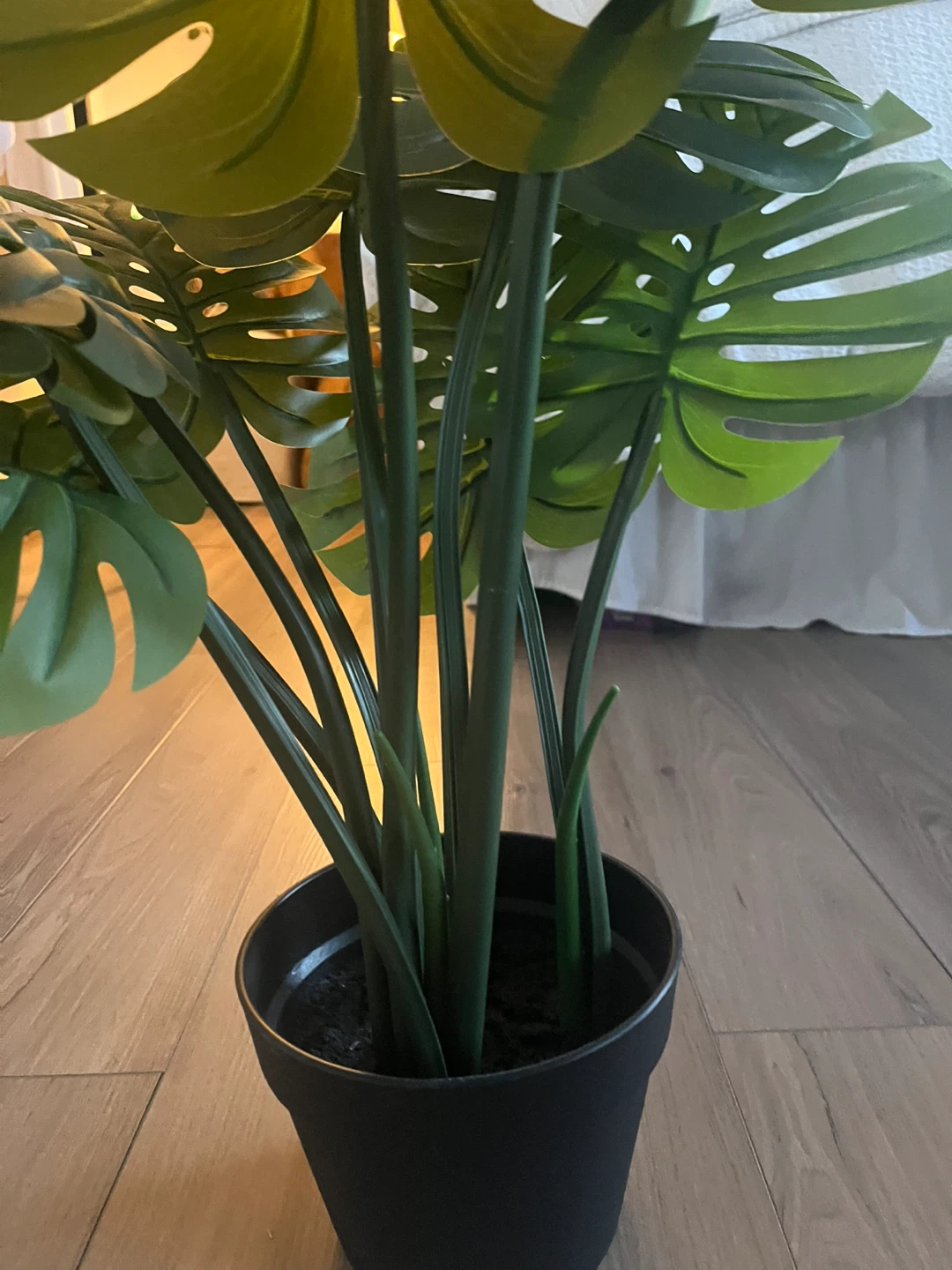 Artificial Monstera Plant in Black Pot - photo 2