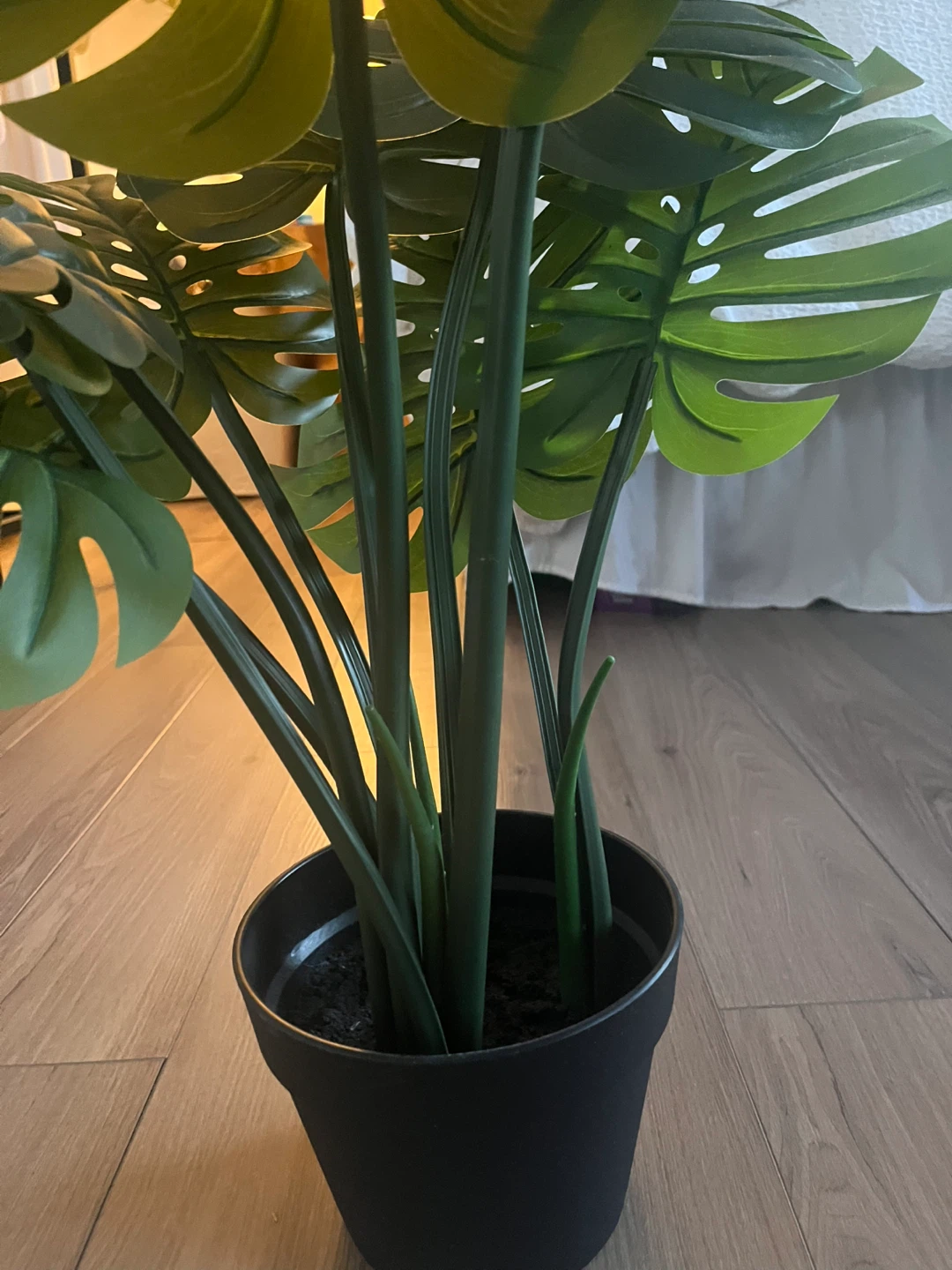 Artificial Monstera Plant in Black Pot - photo 3